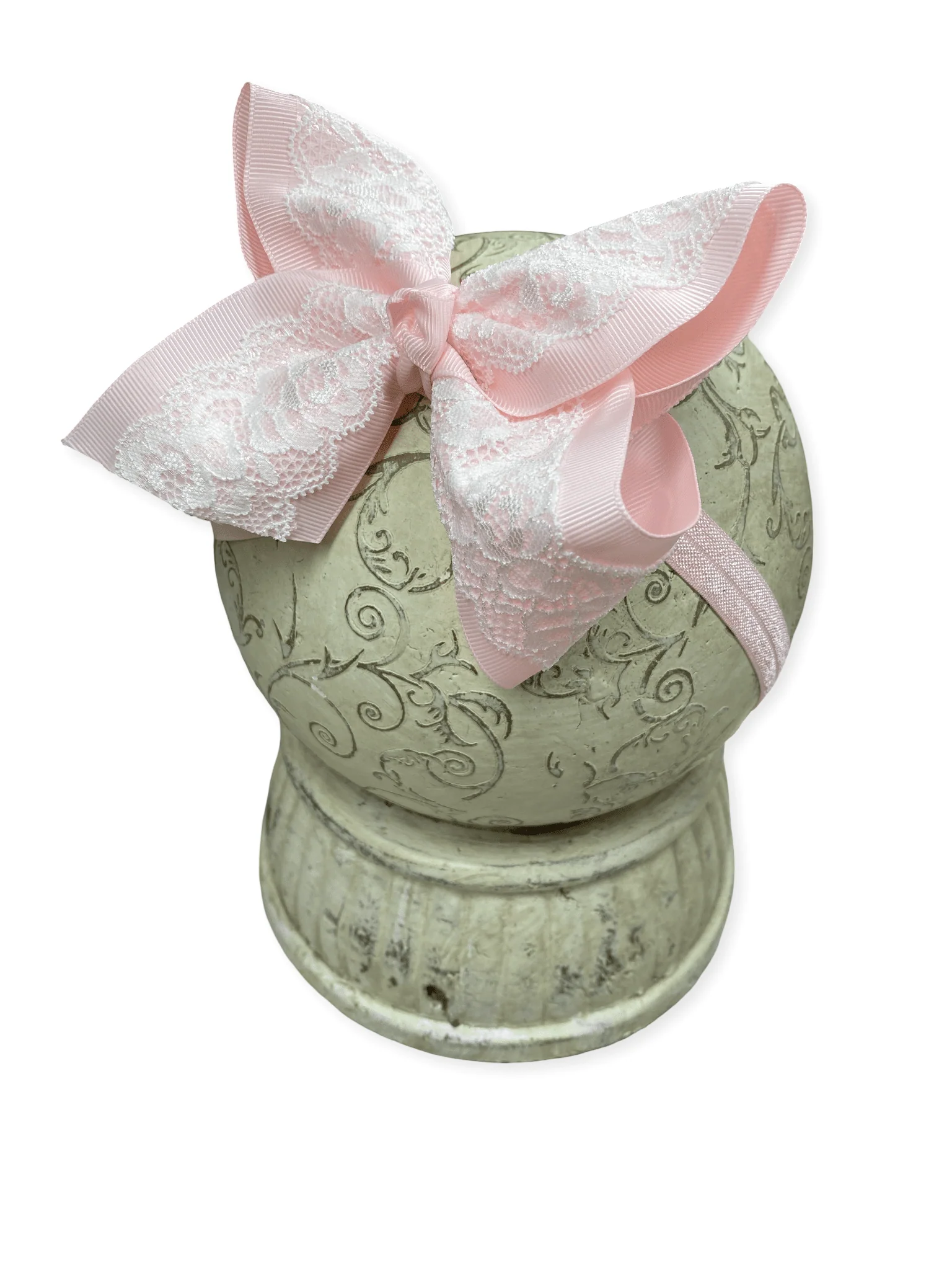 4.5" Chantilly Lace Two-Tone Hair Bow | Clip or Headband - Image 16