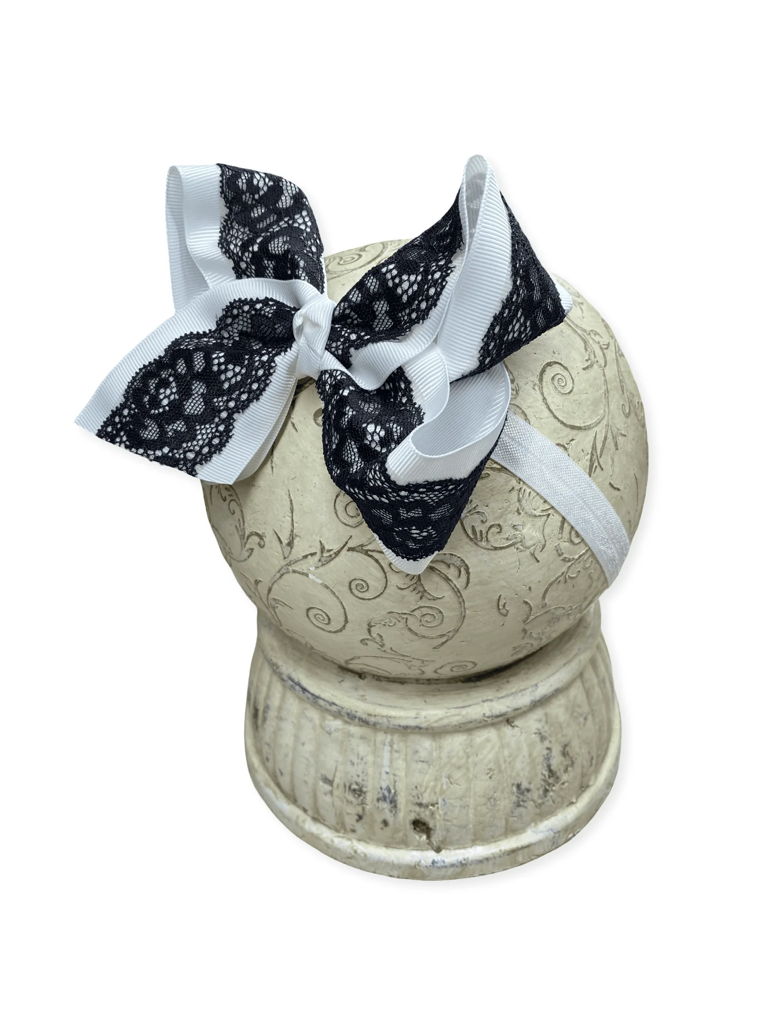 4.5" Chantilly Lace Two-Tone Hair Bow | Clip or Headband - Image 18