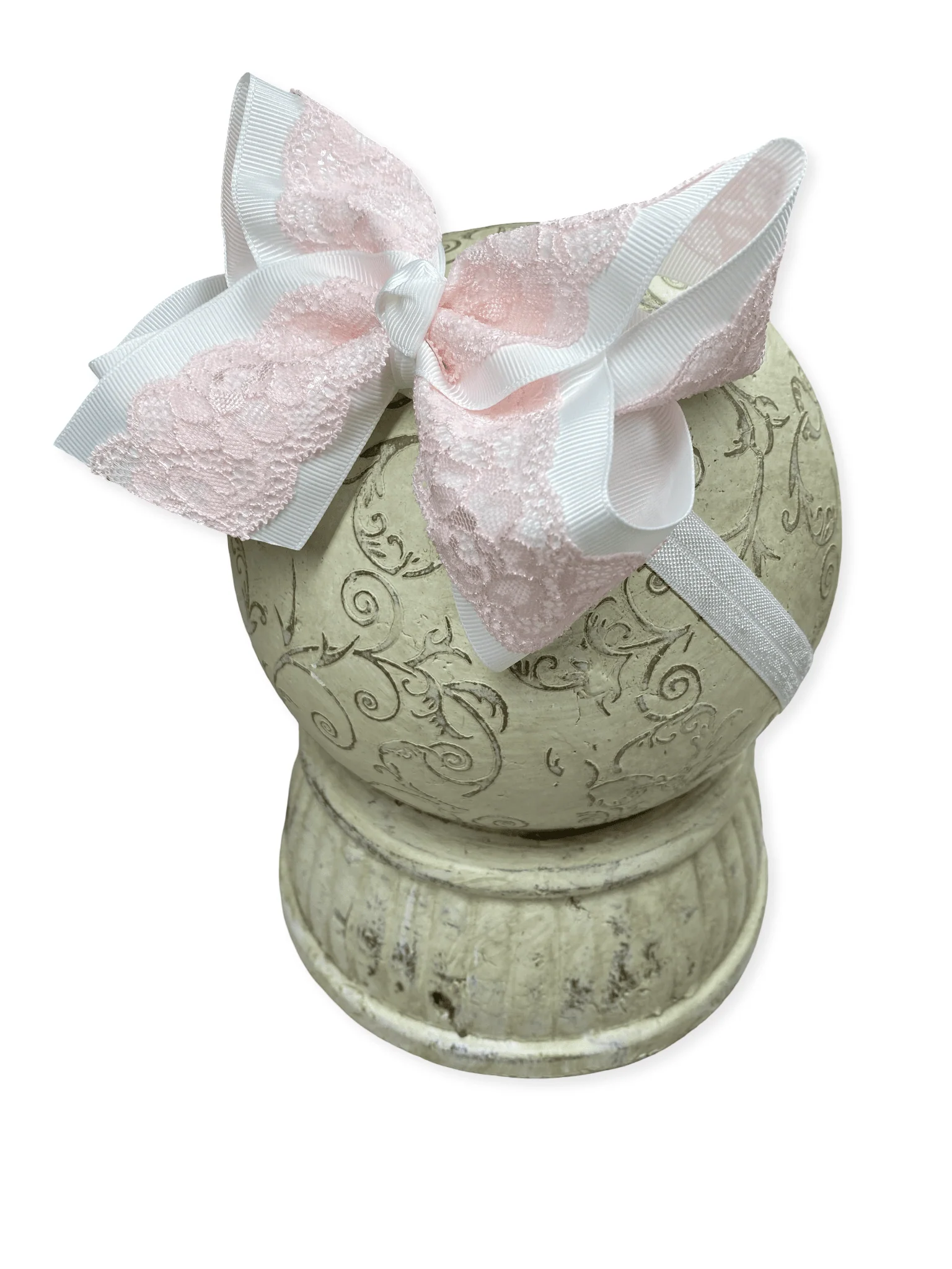 4.5" Chantilly Lace Two-Tone Hair Bow | Clip or Headband - Image 20