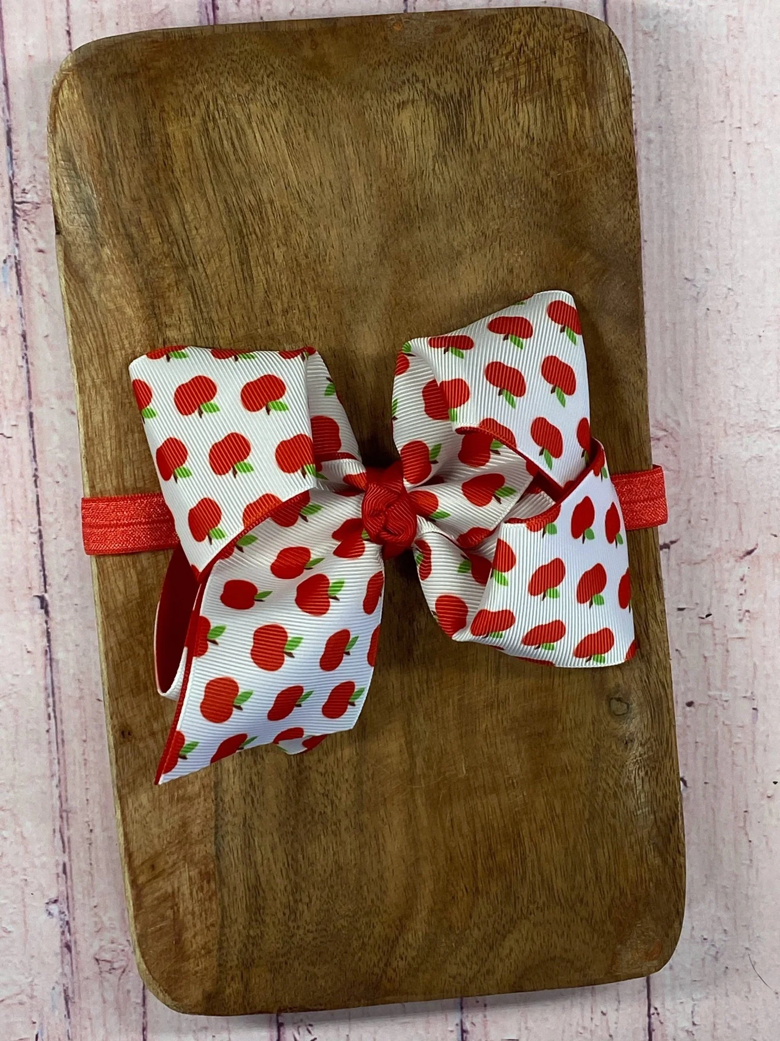Classic Double Layer Apple Hair Bow | Clip or Headband - Image 4