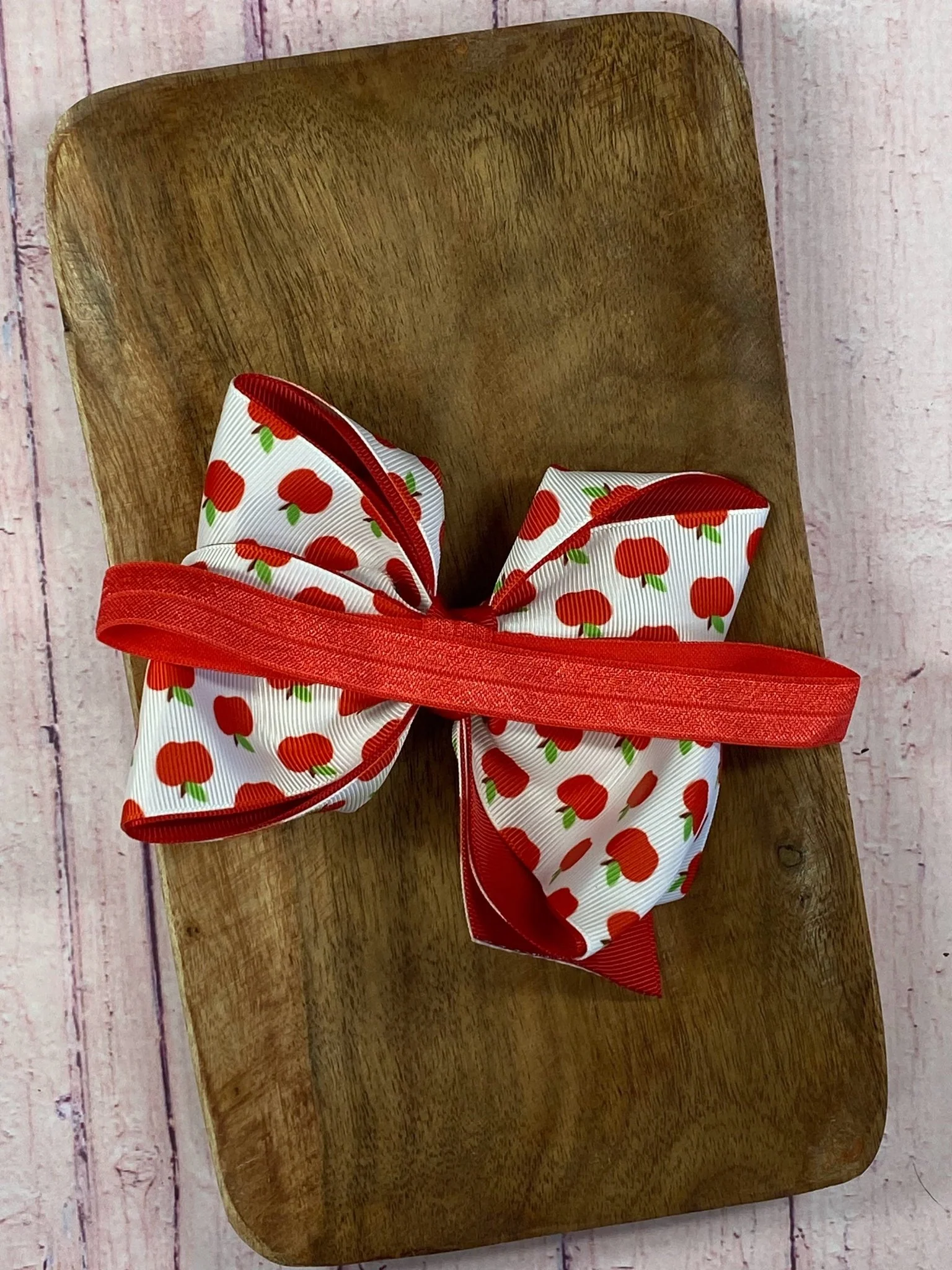 Classic Double Layer Apple Hair Bow | Clip or Headband - Image 5
