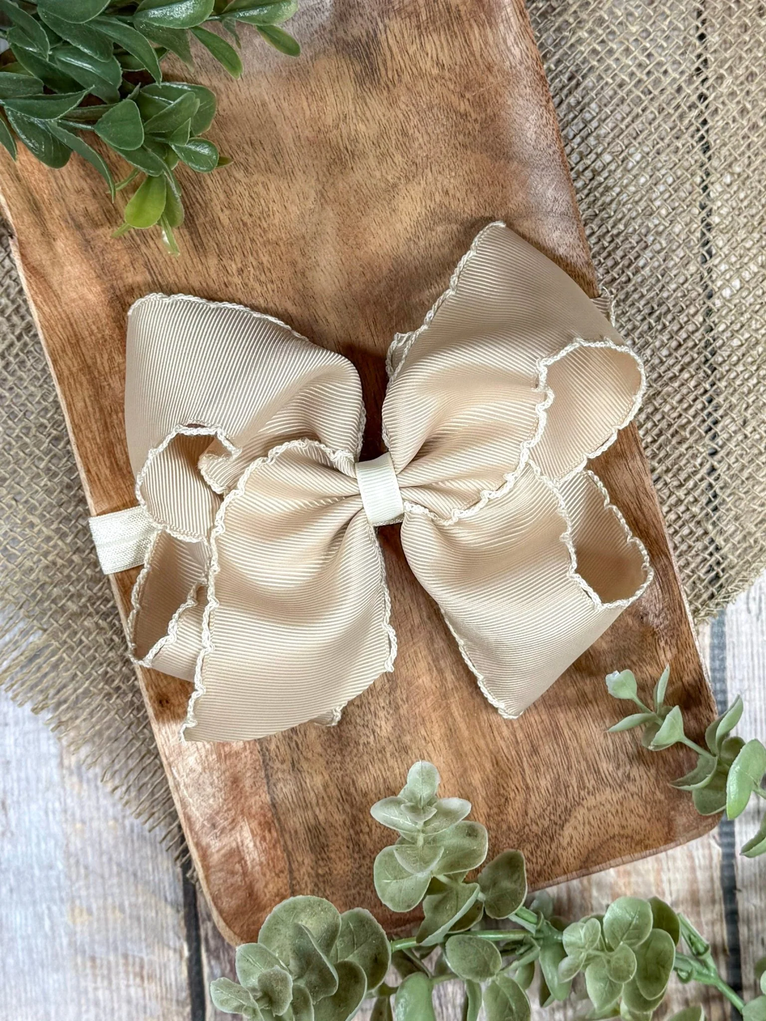 5" Classic Moonstitch Boutique Bows Girls Hair Accessories | Clip or Headband - Image 10