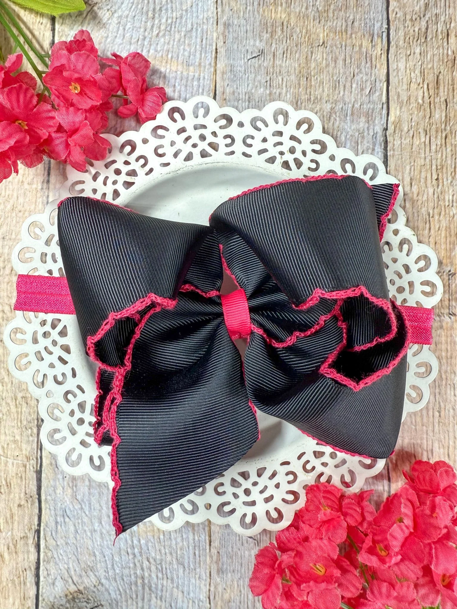 5" Classic Moonstitch Boutique Bows Girls Hair Accessories | Clip or Headband - Image 23