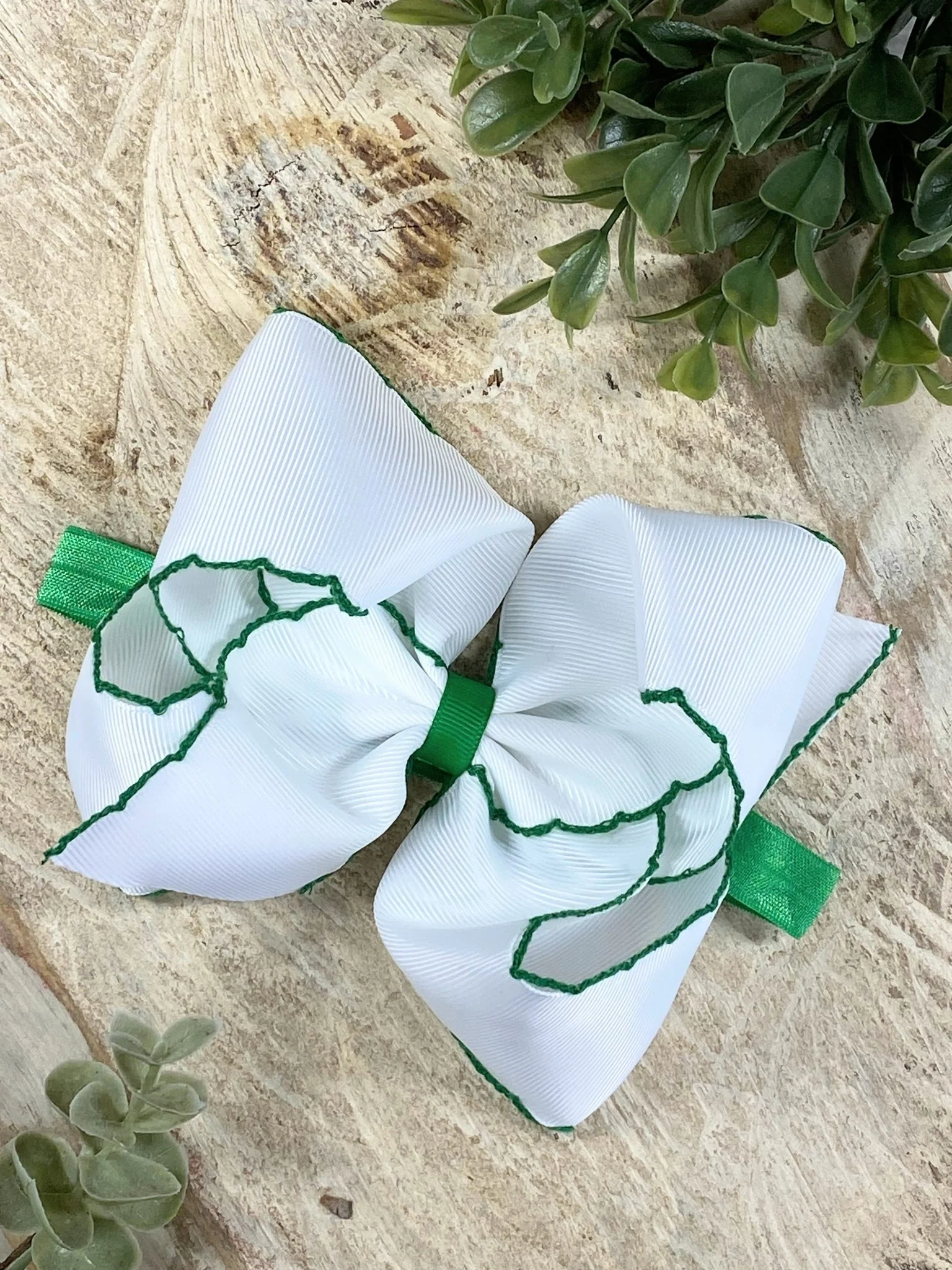 5" Classic Moonstitch Boutique Bows Girls Hair Accessories | Clip or Headband - Image 25