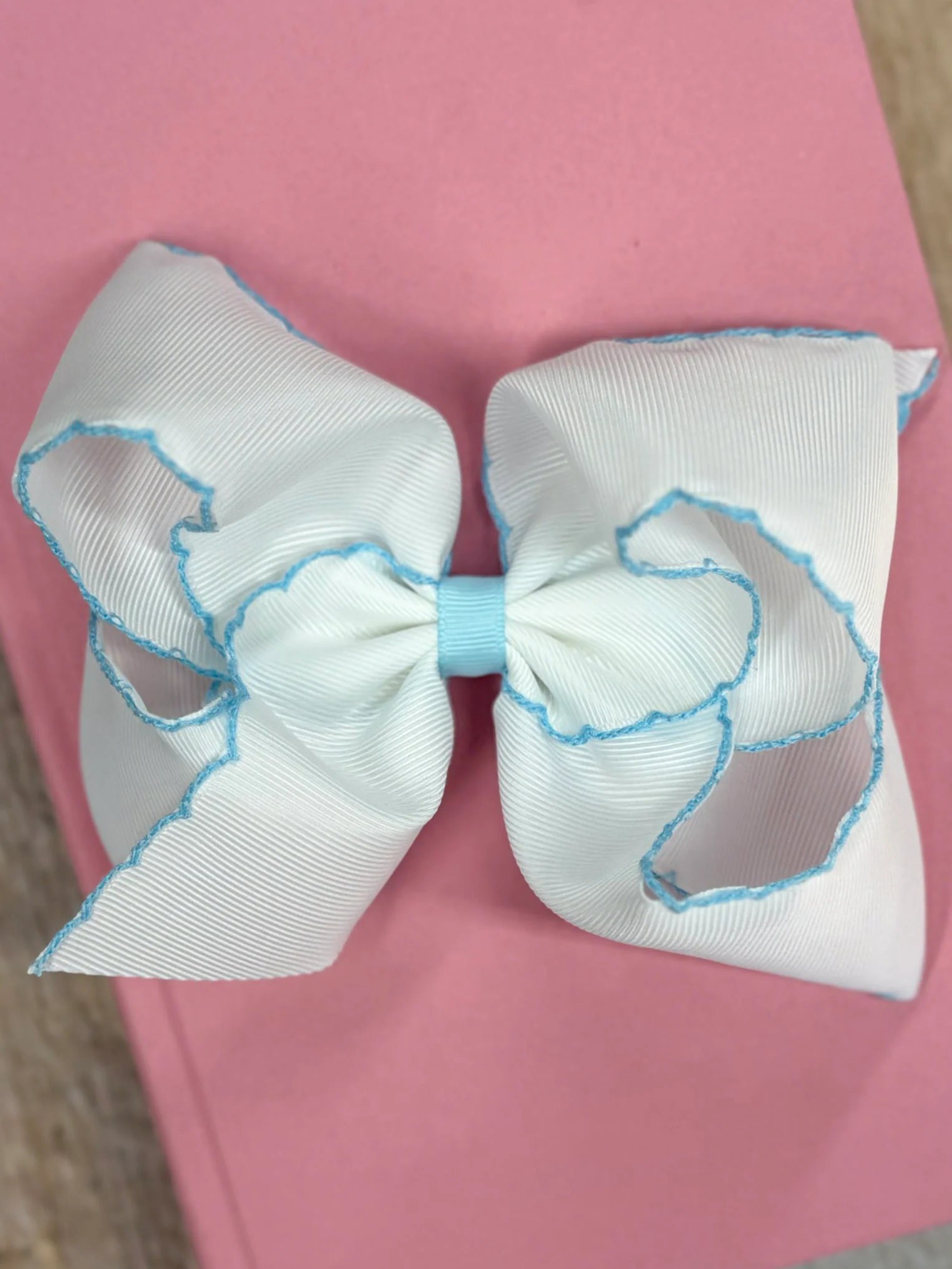 5" Classic Moonstitch Boutique Bows Girls Hair Accessories | Clip or Headband - Image 3