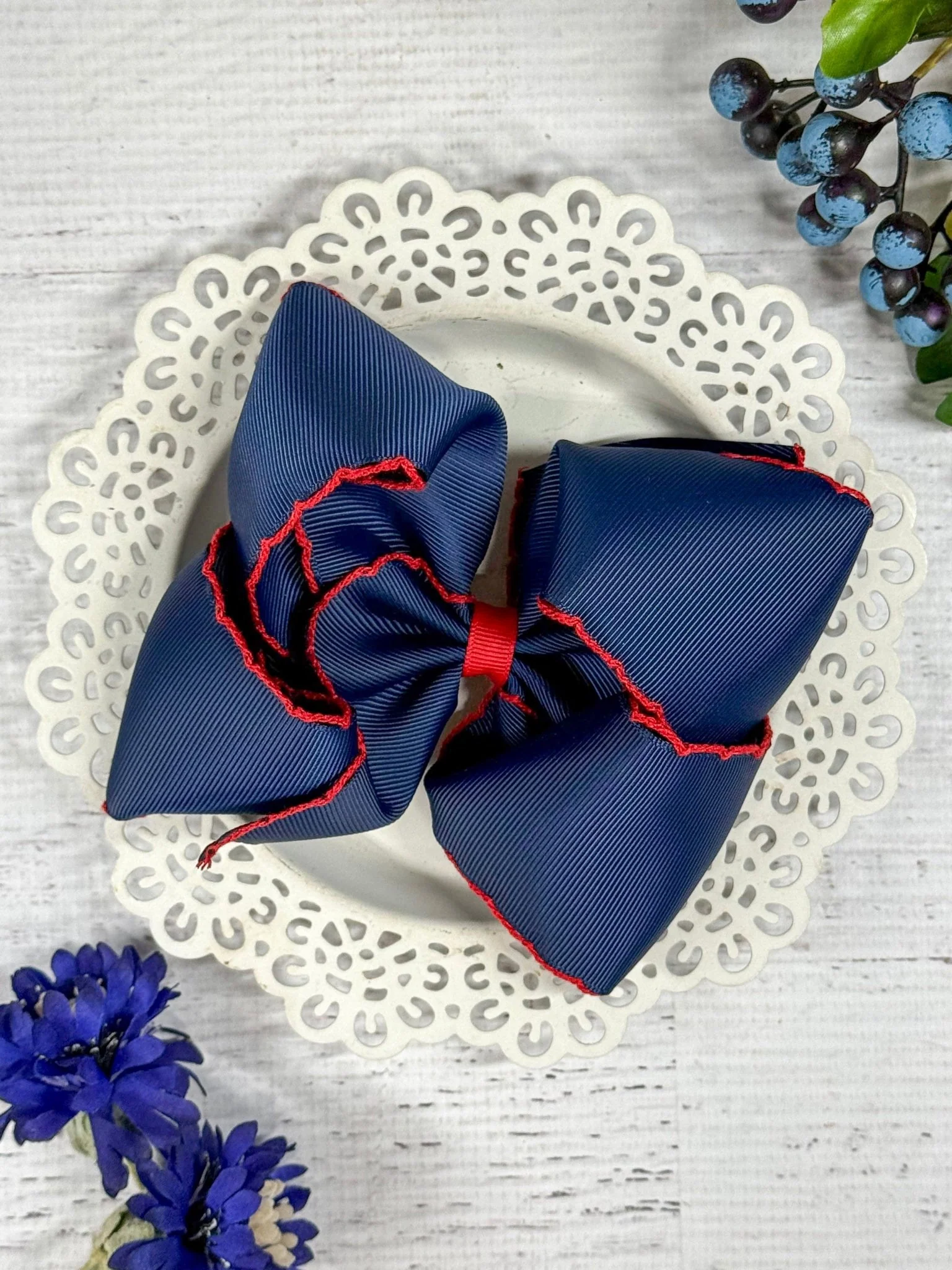 5" Classic Moonstitch Boutique Bows Girls Hair Accessories | Clip or Headband - Image 30