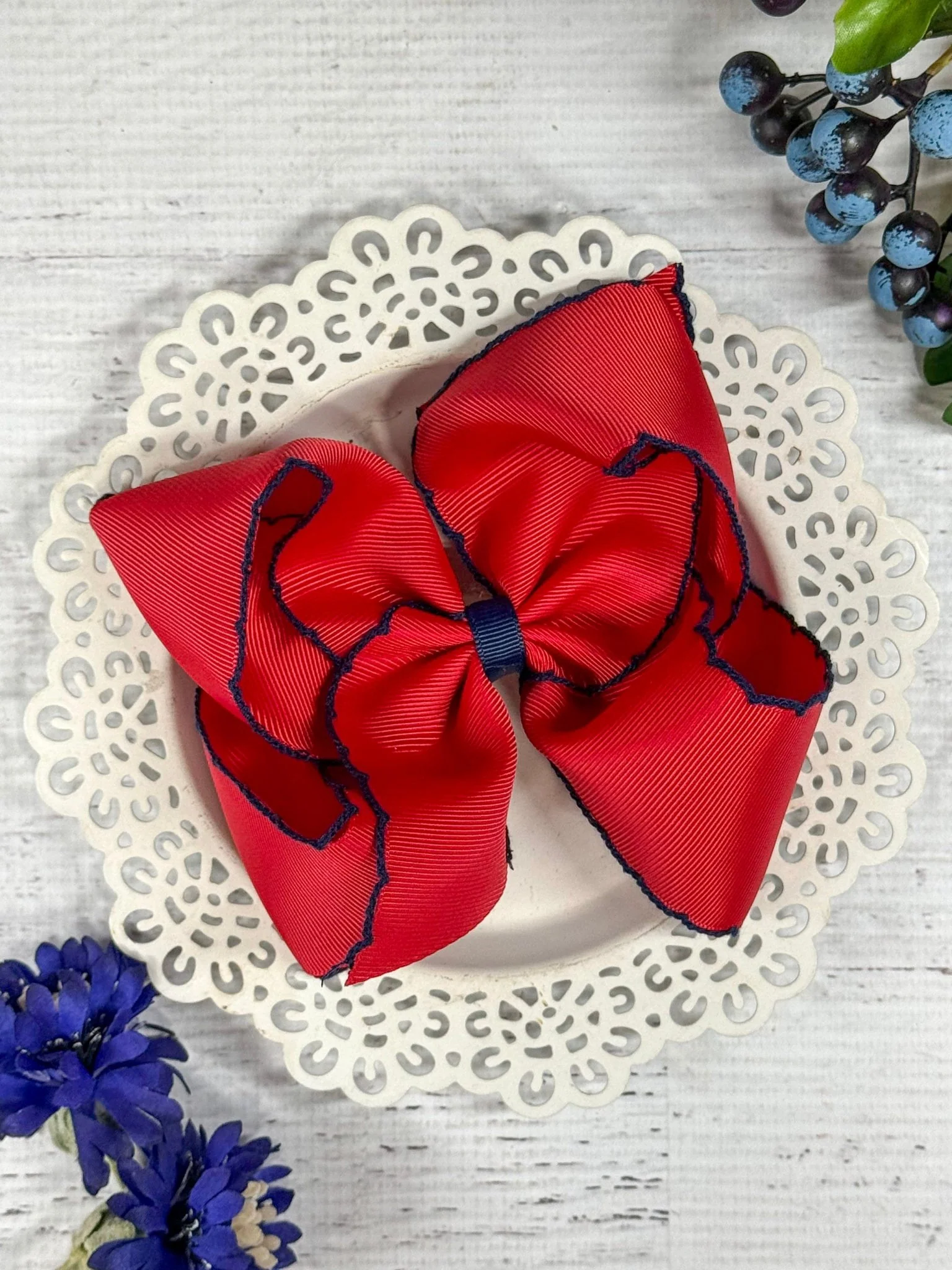 5" Classic Moonstitch Boutique Bows Girls Hair Accessories | Clip or Headband - Image 31