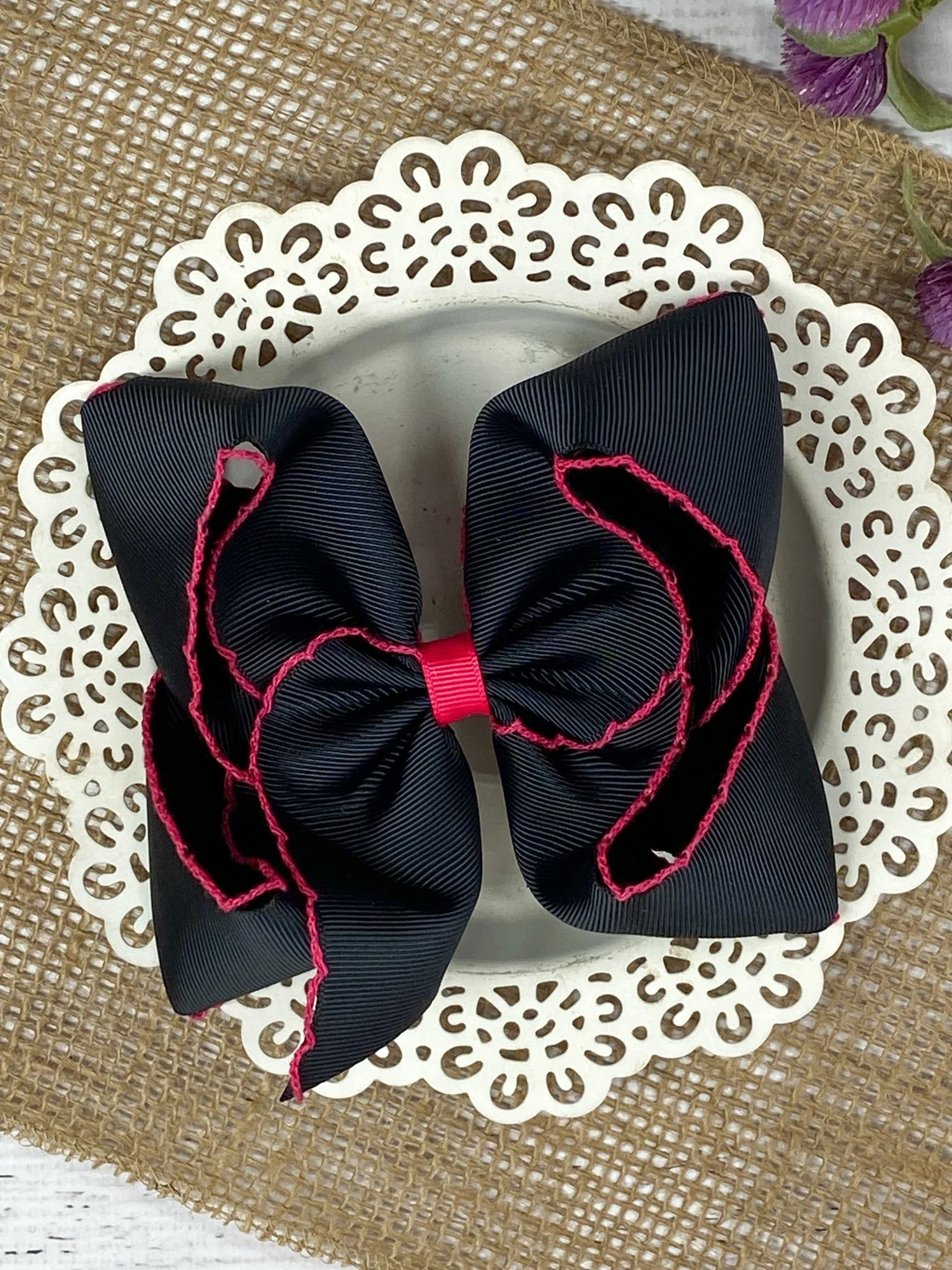 5" Classic Moonstitch Boutique Bows Girls Hair Accessories | Clip or Headband - Image 33