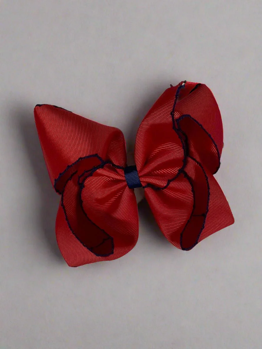 5" Classic Moonstitch Boutique Bows Girls Hair Accessories | Clip or Headband - Image 36