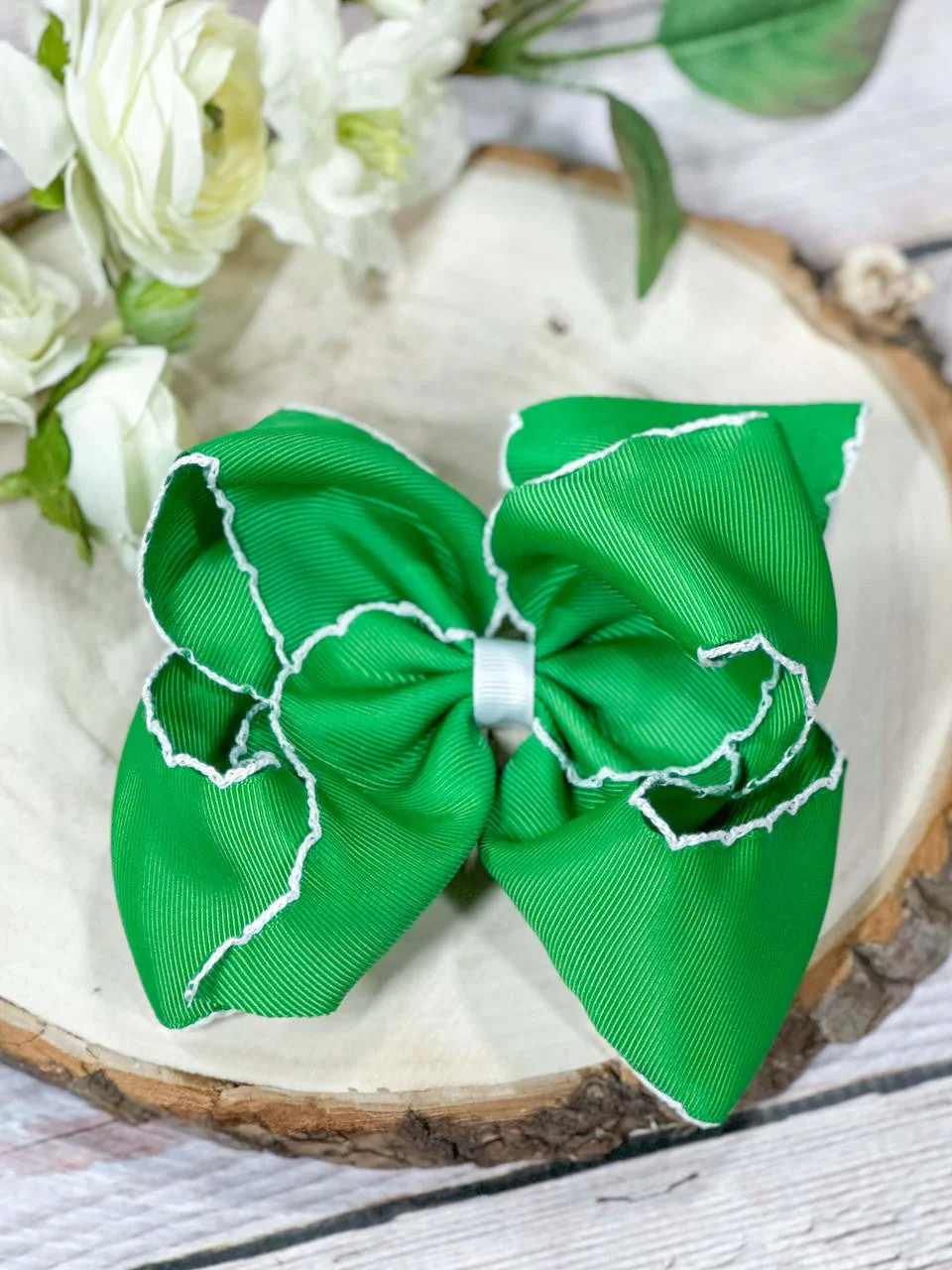 5" Classic Moonstitch Boutique Bows Girls Hair Accessories | Clip or Headband - Image 38