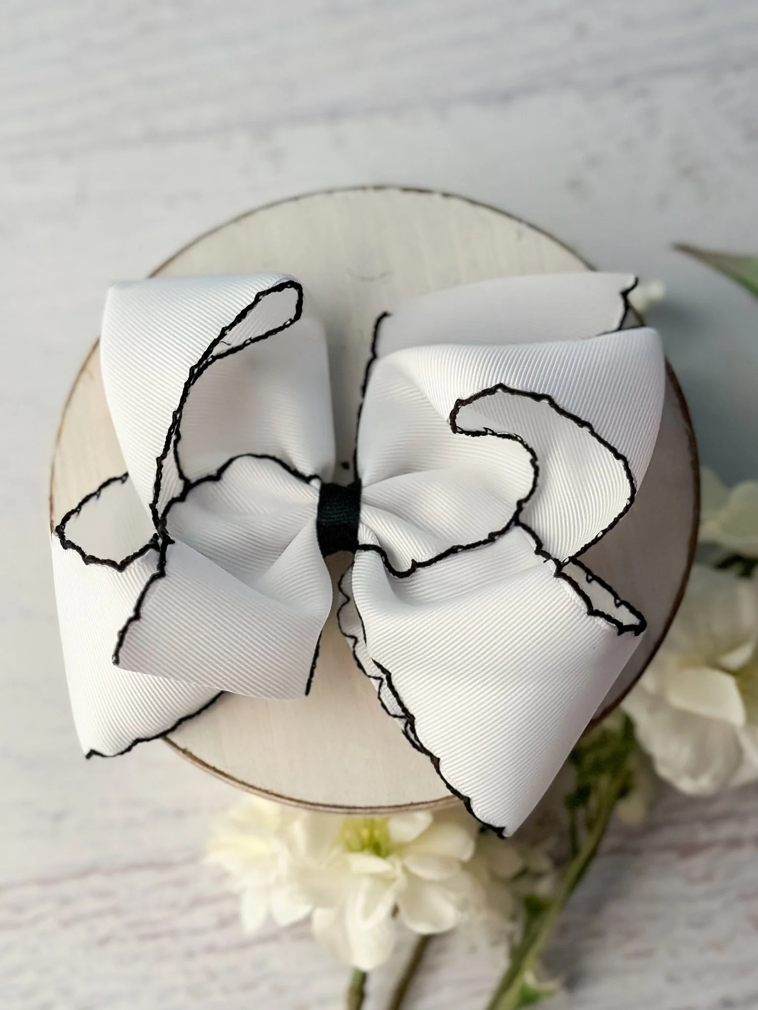 5" Classic Moonstitch Boutique Bows Girls Hair Accessories | Clip or Headband - Image 4