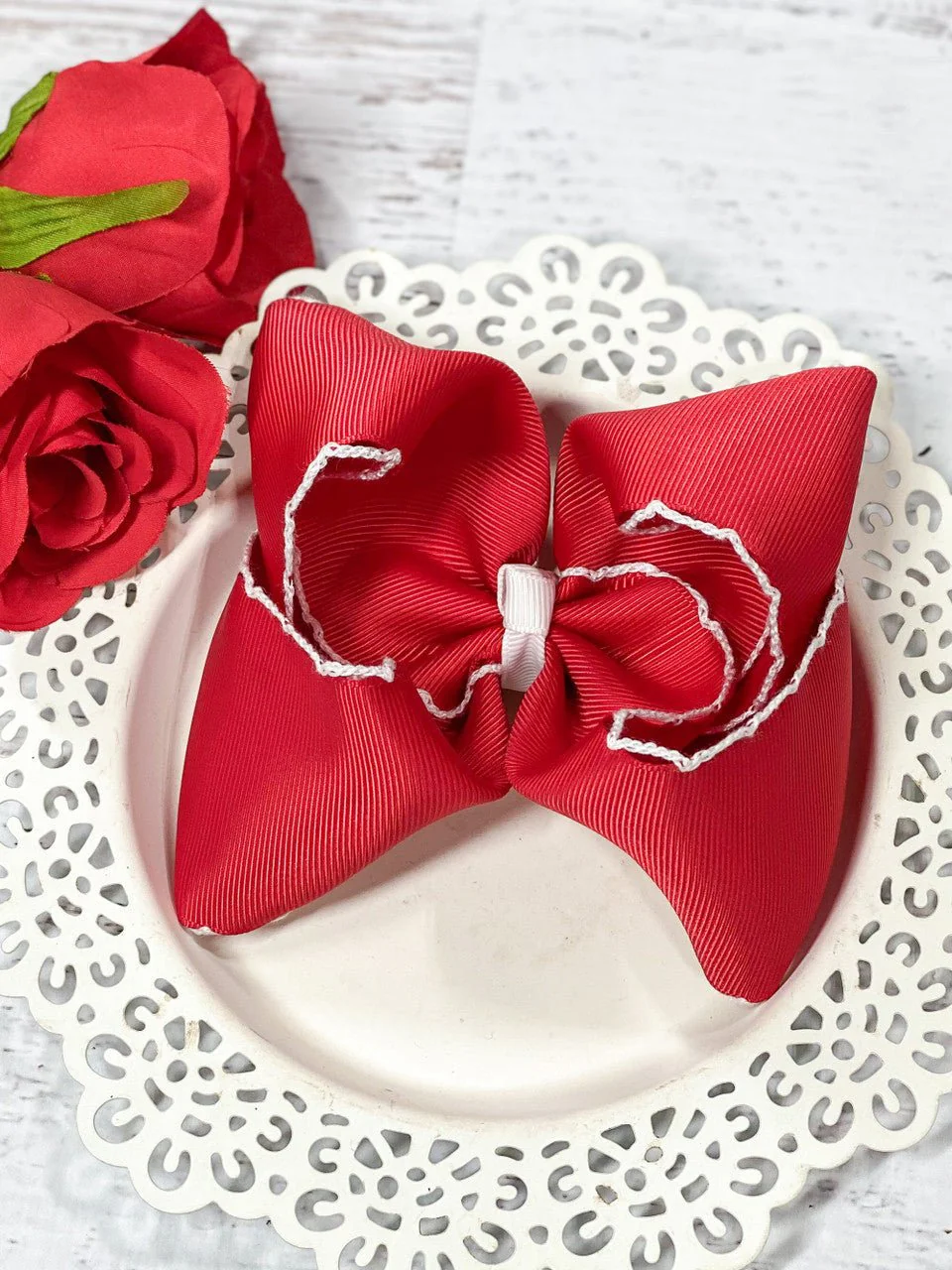 5" Classic Moonstitch Boutique Bows Girls Hair Accessories | Clip or Headband - Image 46