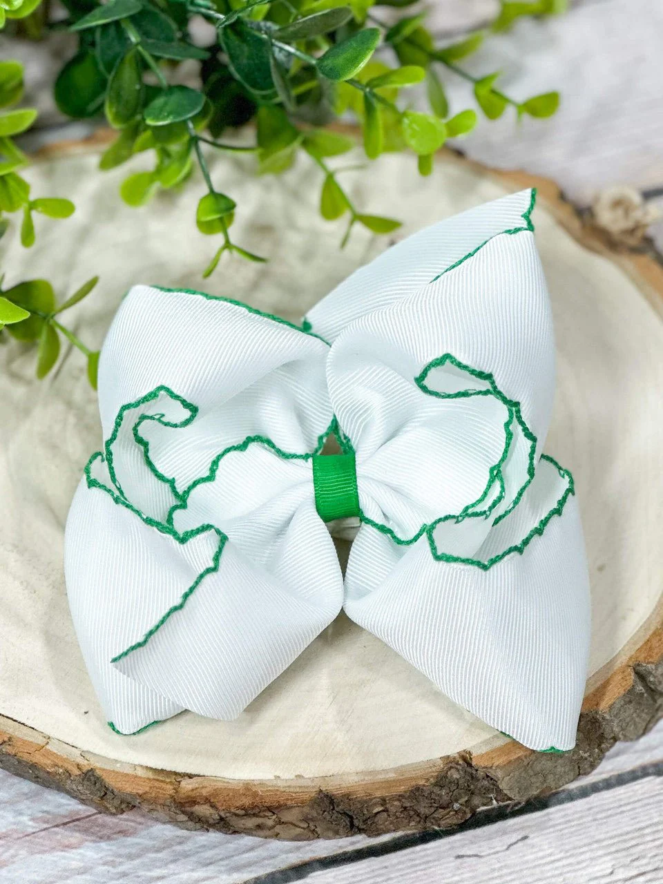 5" Classic Moonstitch Boutique Bows Girls Hair Accessories | Clip or Headband - Image 48