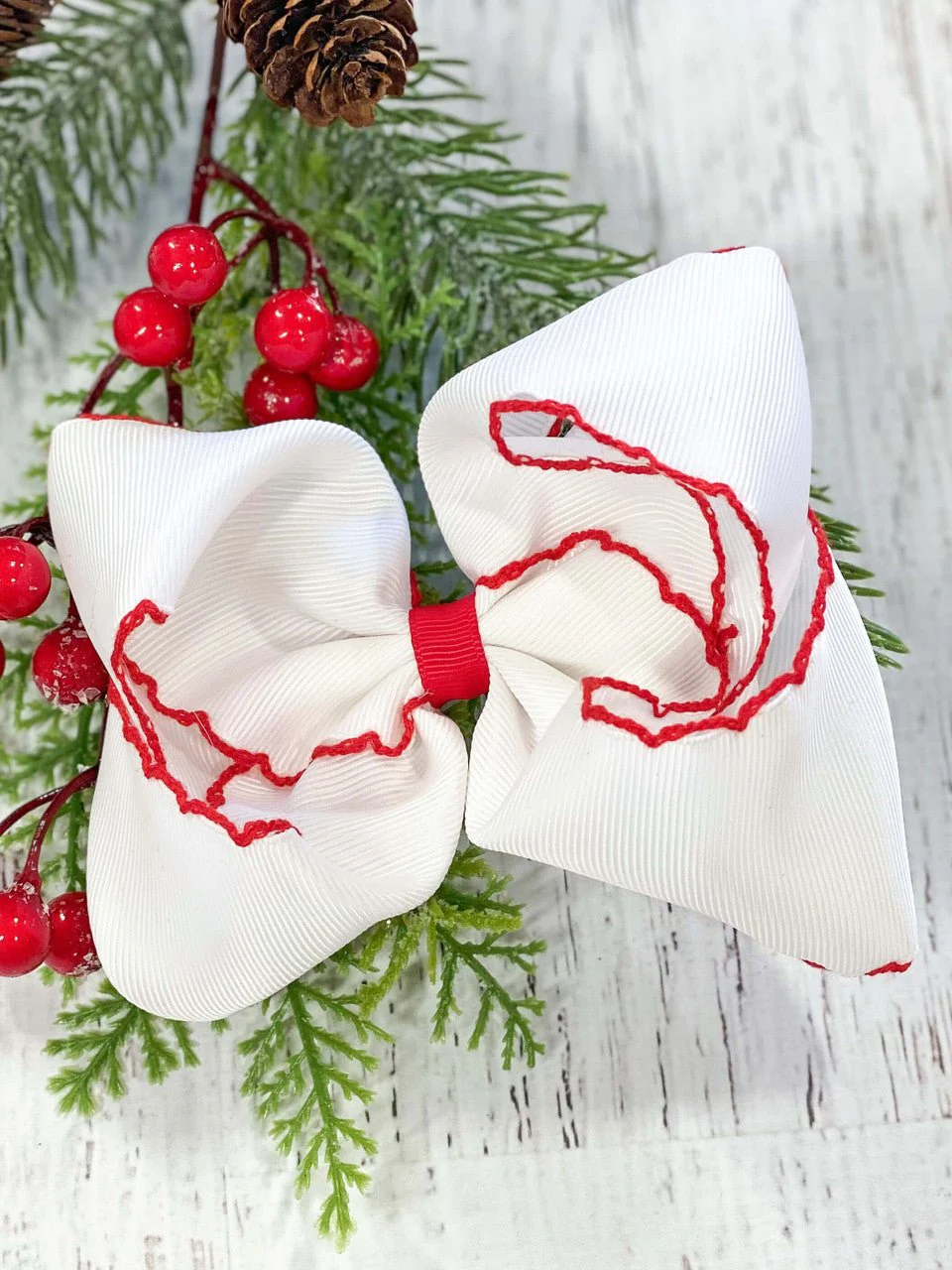 5" Classic Moonstitch Boutique Bows Girls Hair Accessories | Clip or Headband - Image 6