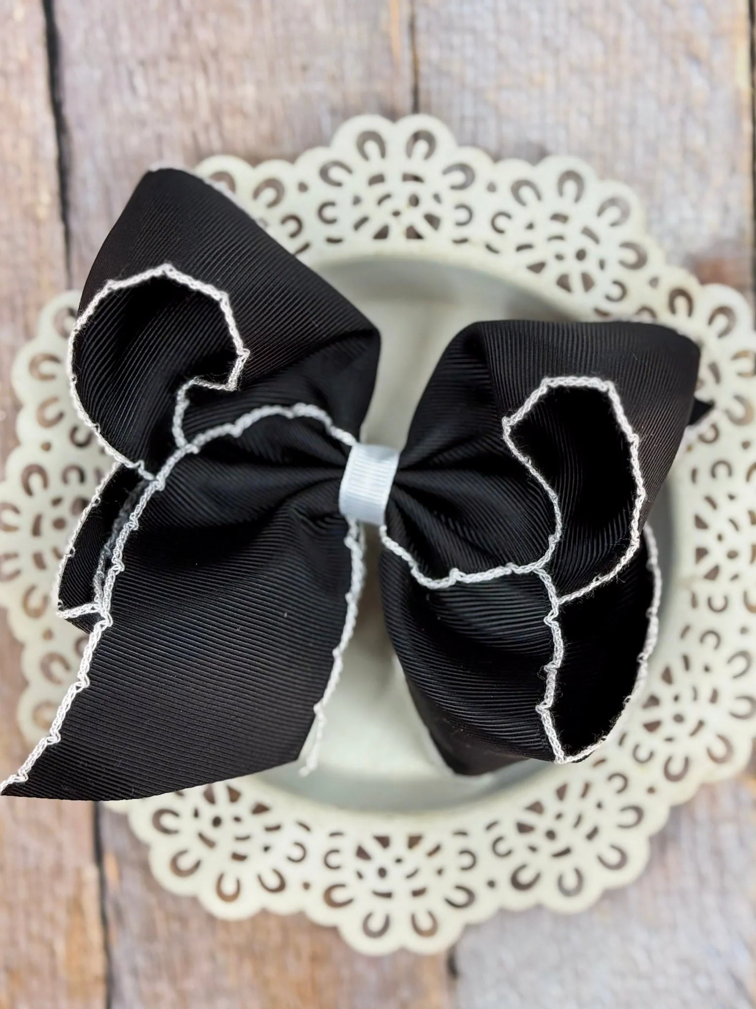 5" Classic Moonstitch Boutique Bows Girls Hair Accessories | Clip or Headband - Image 7
