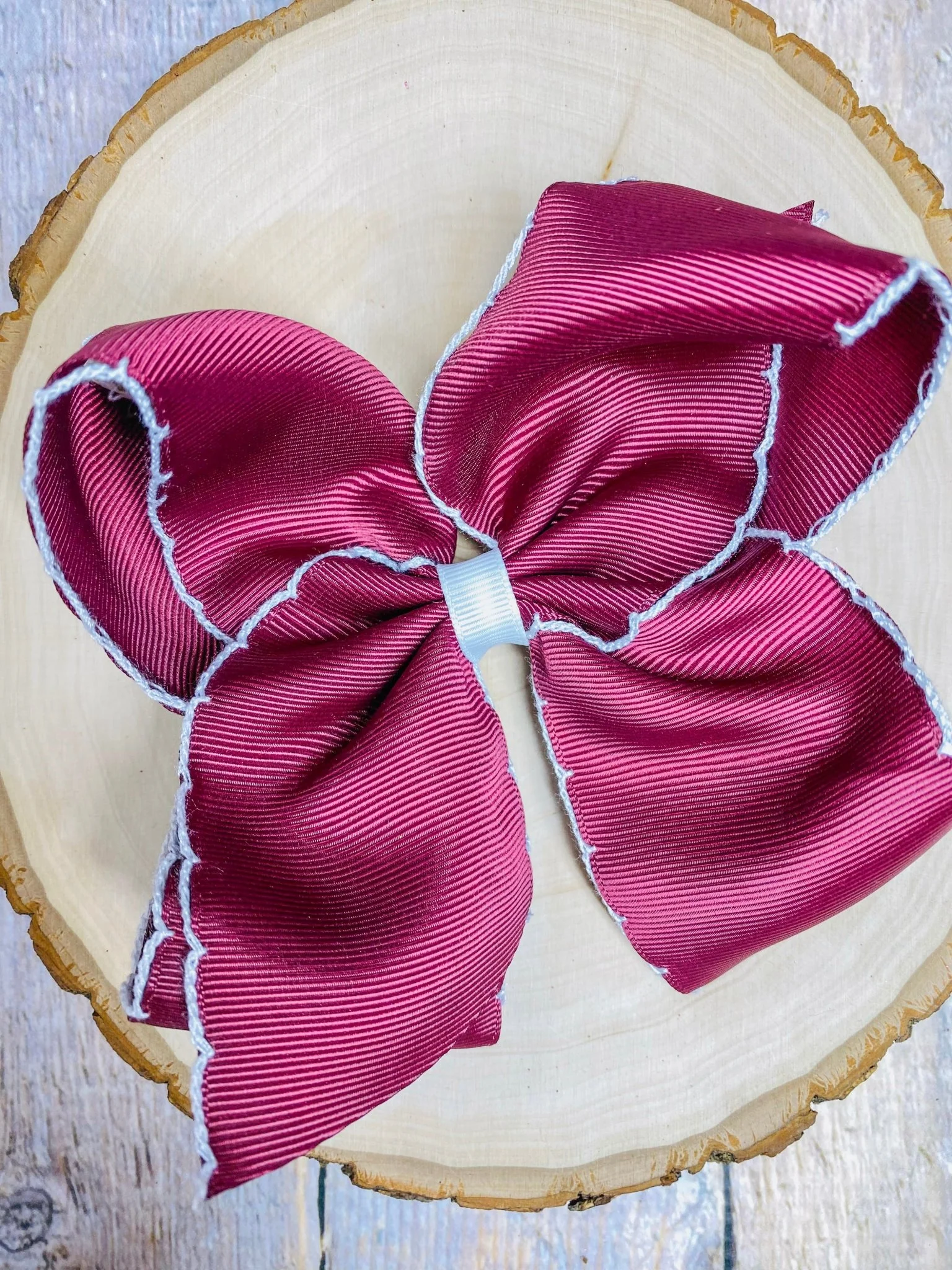 5" Classic Moonstitch Boutique Bows Girls Hair Accessories | Clip or Headband - Image 9