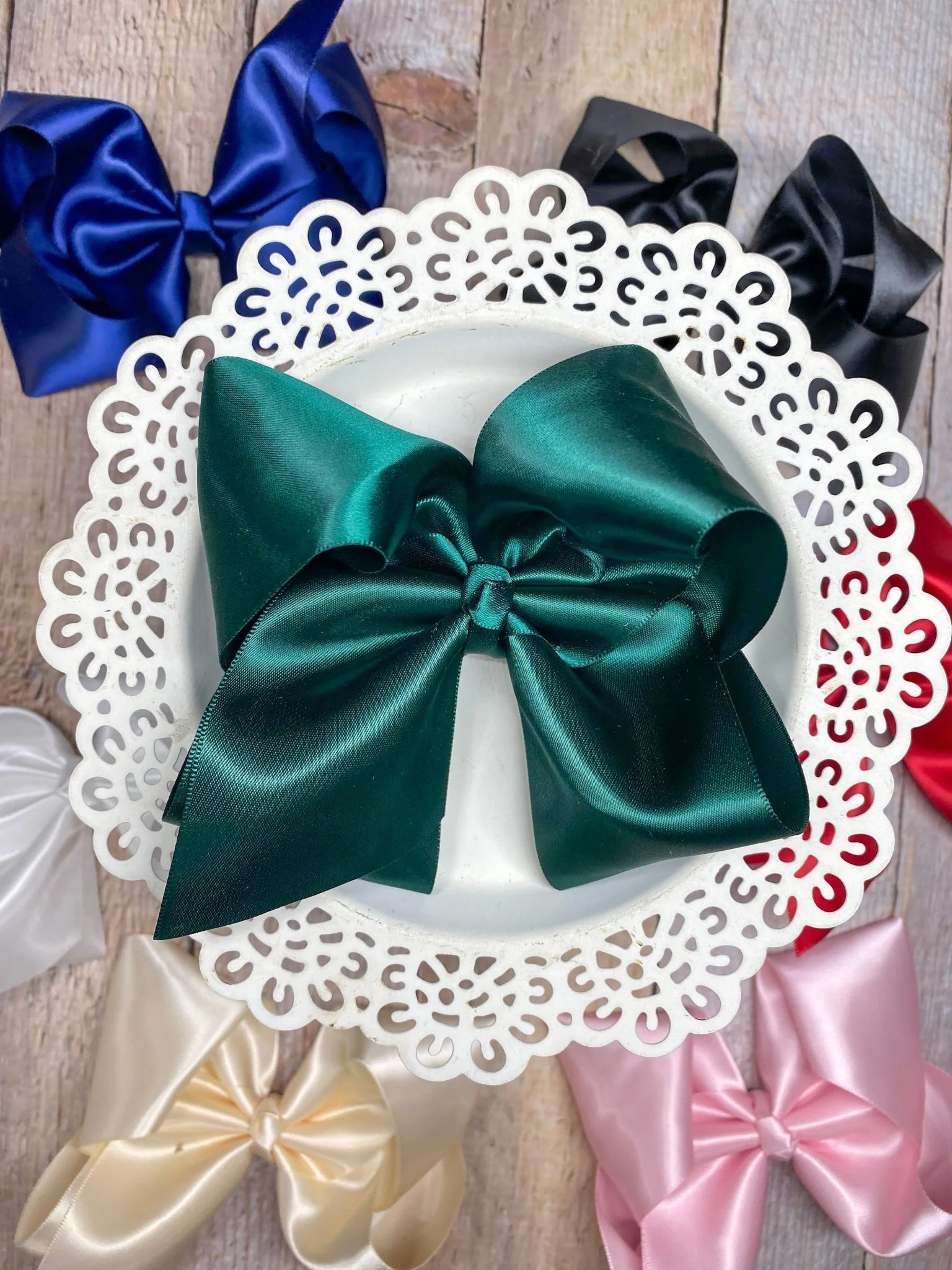 4.5" Classic Satin Hair Bows | Alligator Clips - Image 2