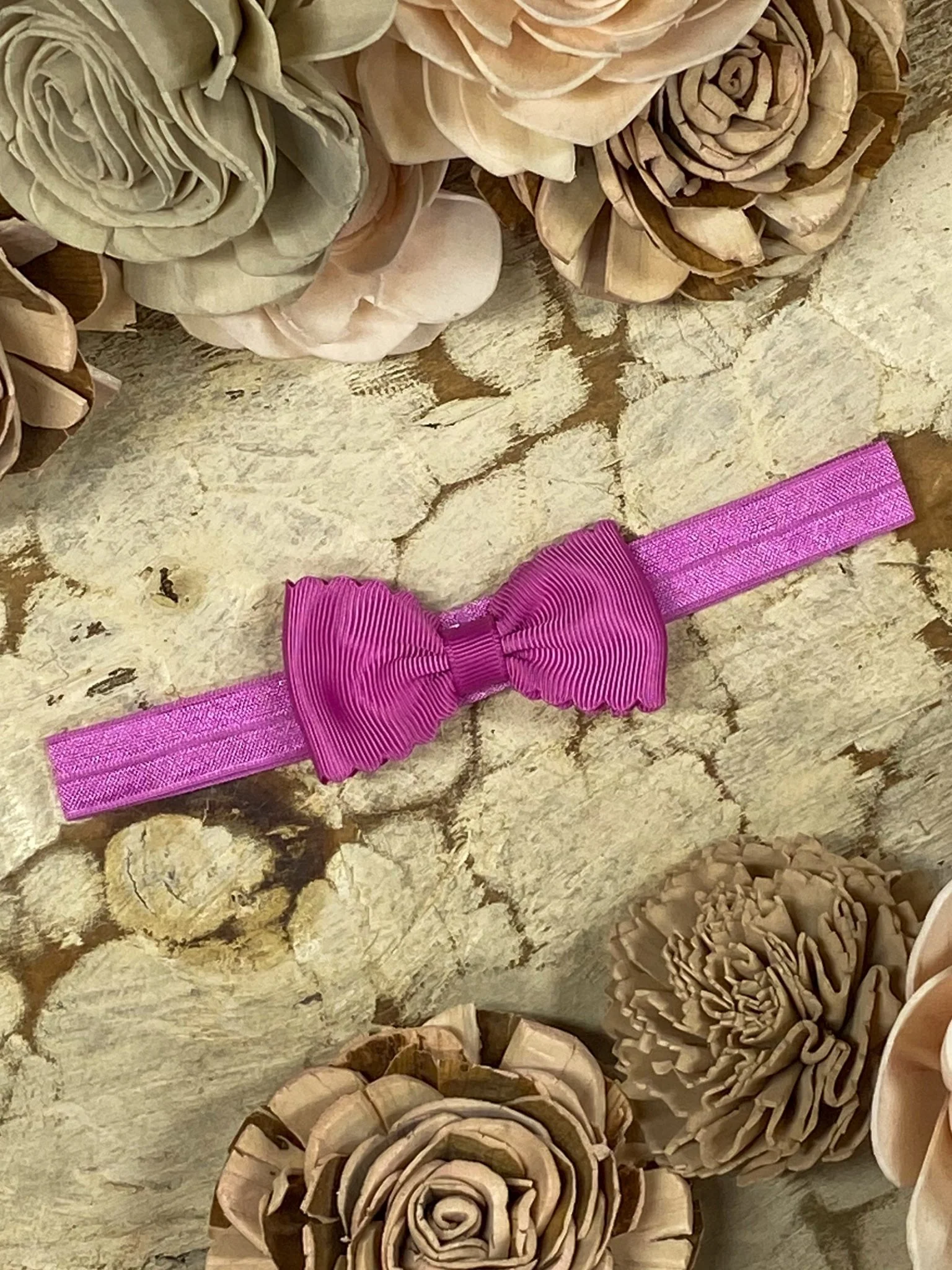 2.5" Bitty Scalloped Bow | Headband - Image 5