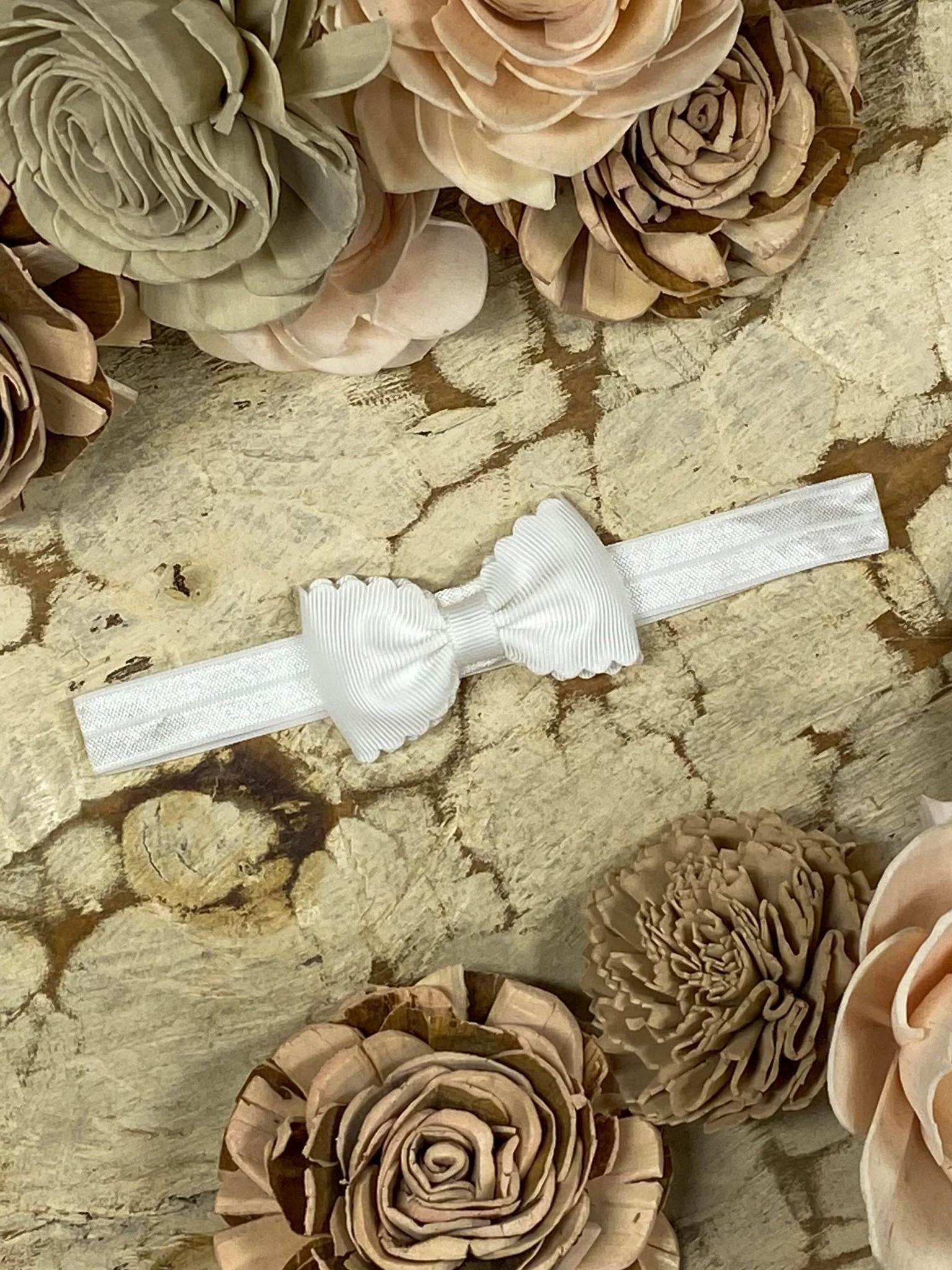 2.5" Bitty Scalloped Bow | Headband - Image 6