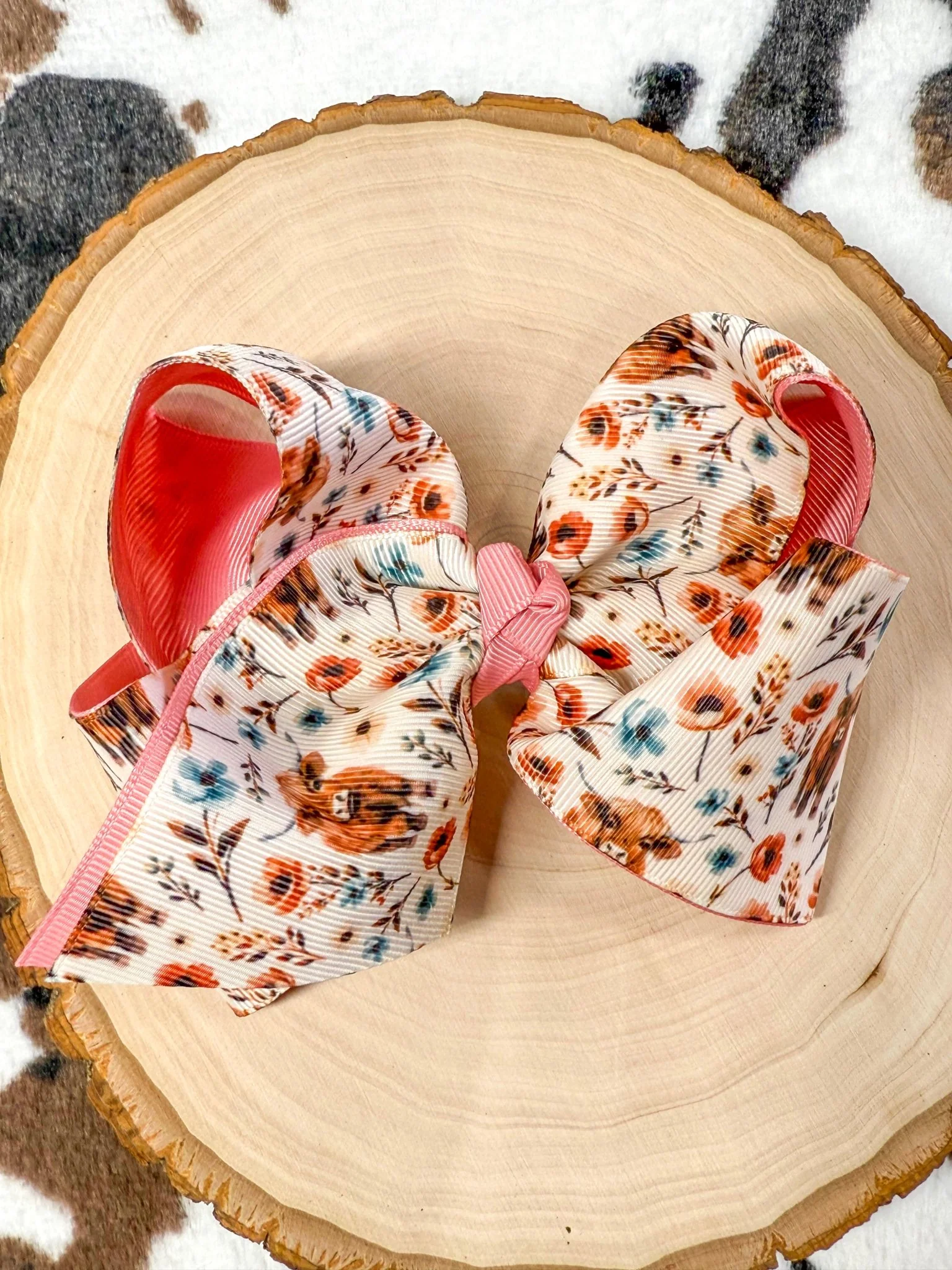 Highland Bloom Double Layer Hair Bow | Clip or Headband