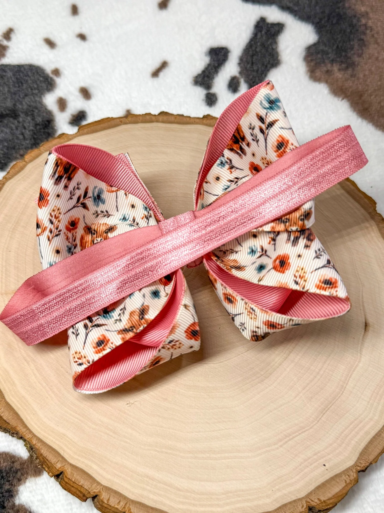 Highland Bloom Double Layer Hair Bow | Clip or Headband - Image 6
