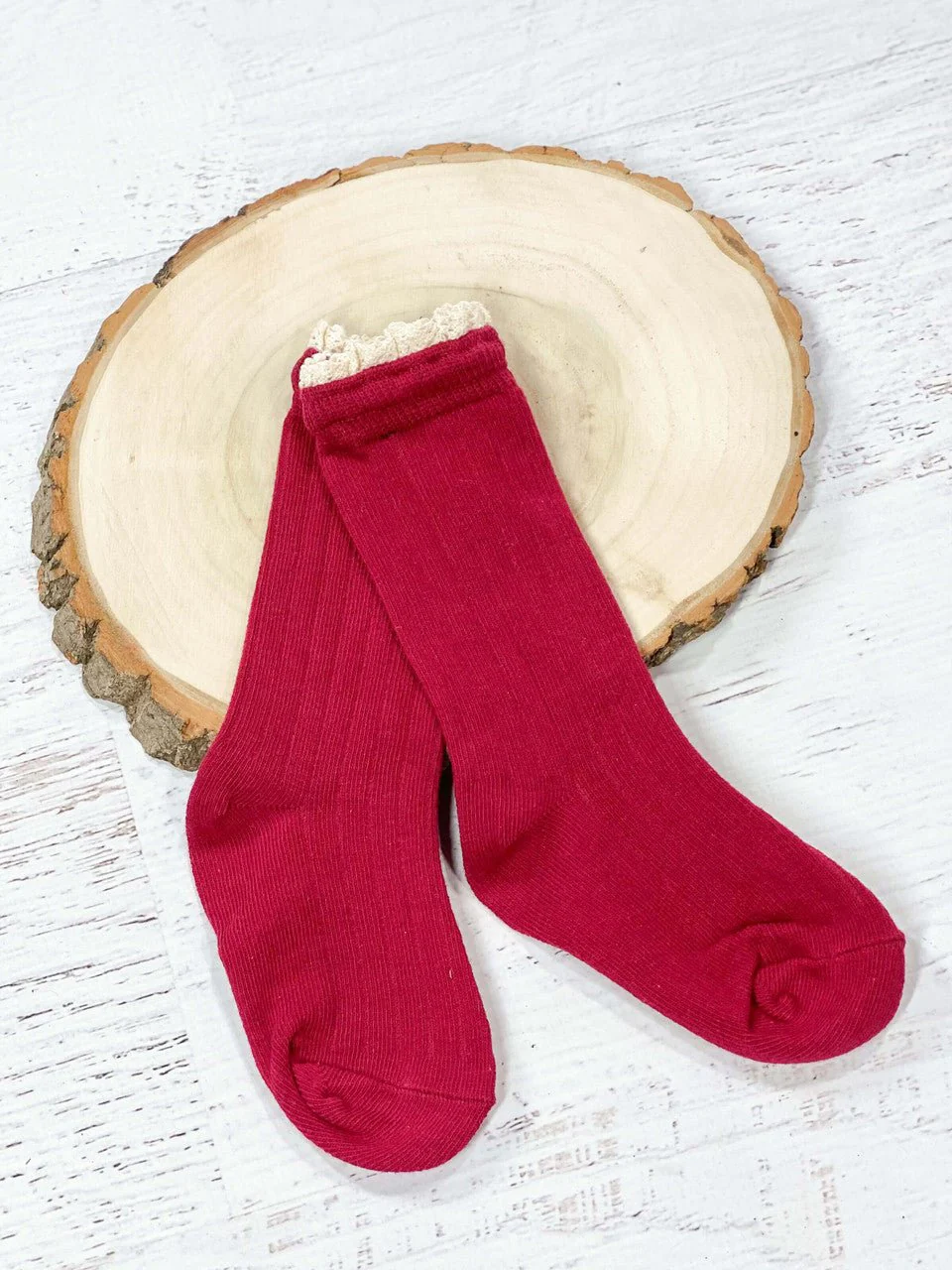 Crochet Lace Trimmed Socks - Image 3