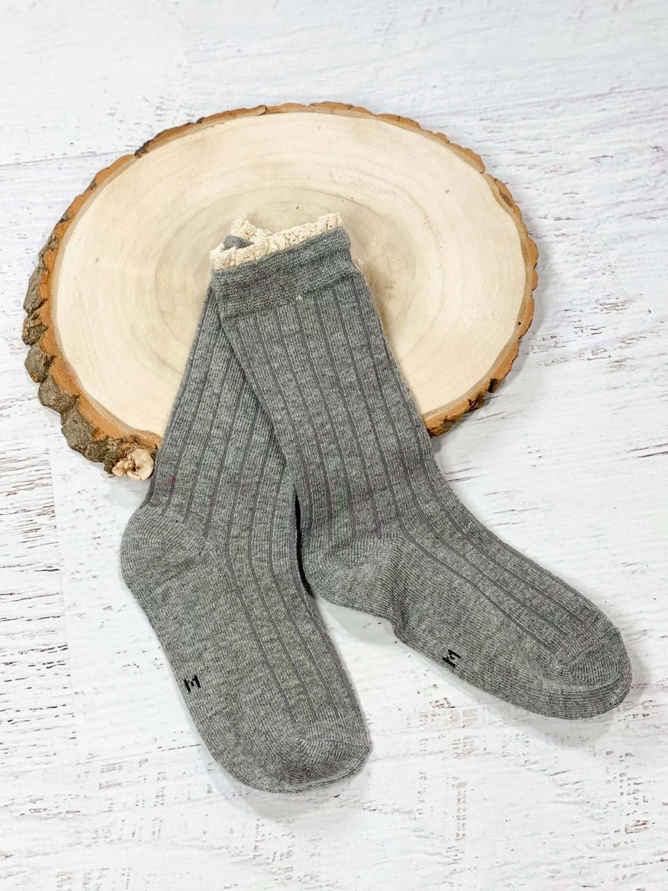 Crochet Lace Trimmed Socks - Image 4