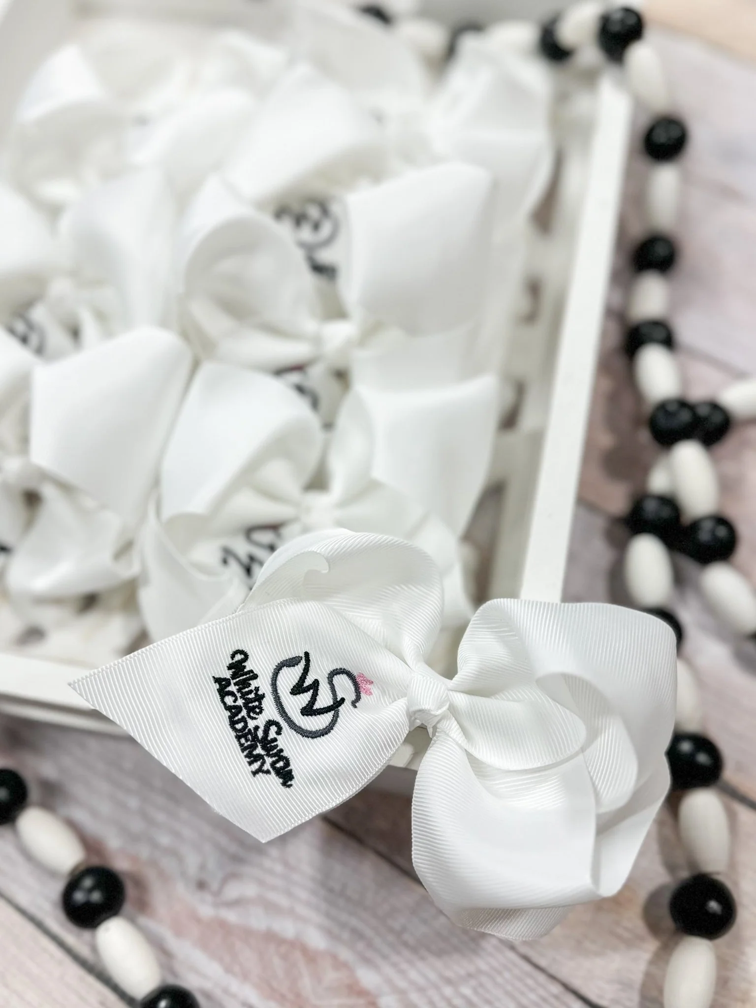 Custom Embroidered 4.5", 5.5" or 6.5" School Bows - Image 2