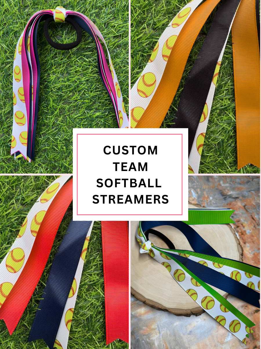 Custom Softball Team Streamer Bows