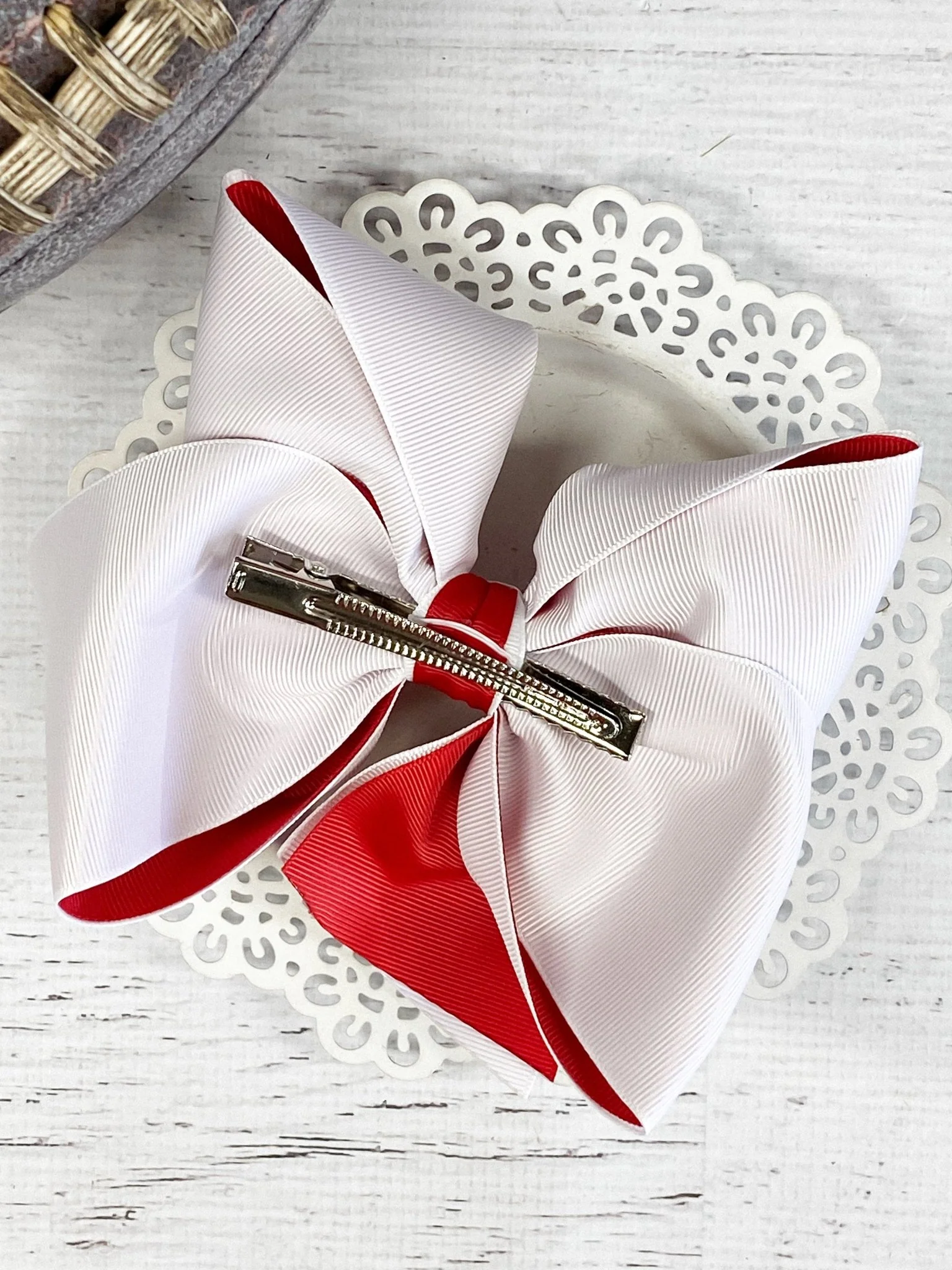 Double Layer Bay Area Broncos Hair Bow - Image 2