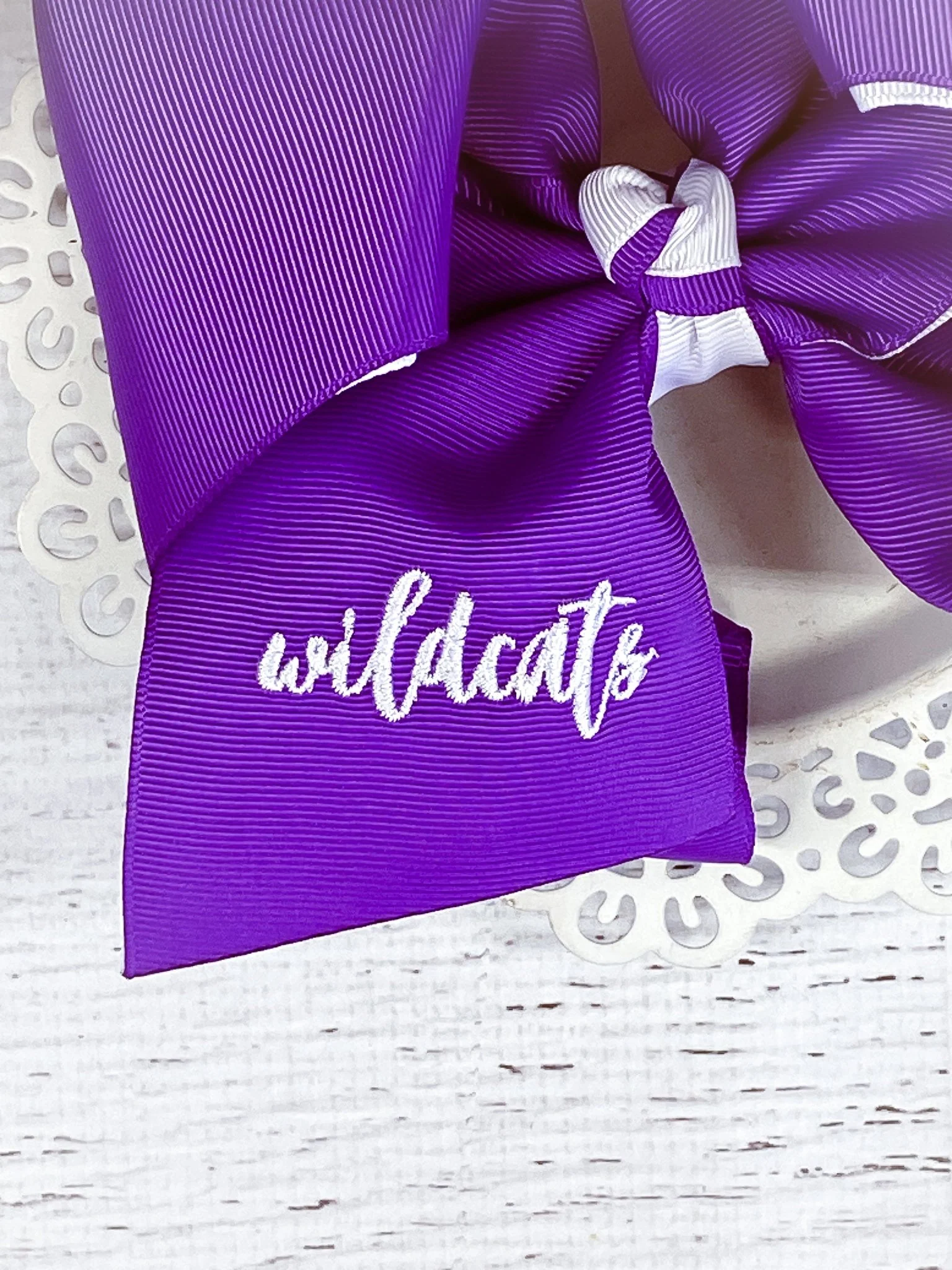 Double Layer Wildcats Large Hair Bow - Image 2