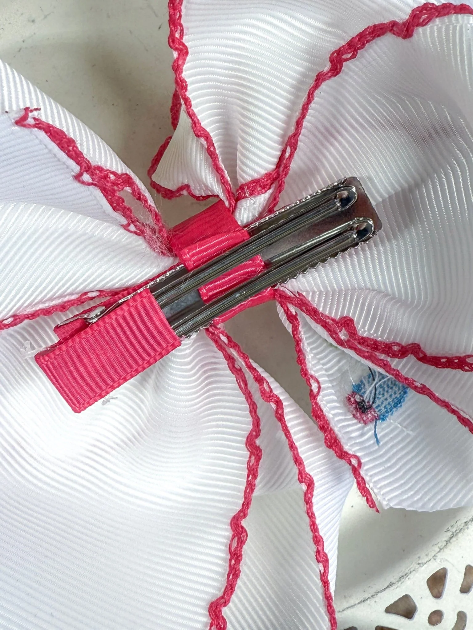 Fishies Embroidered Moonstitch Hair Bow | Clip or Headband - Image 3