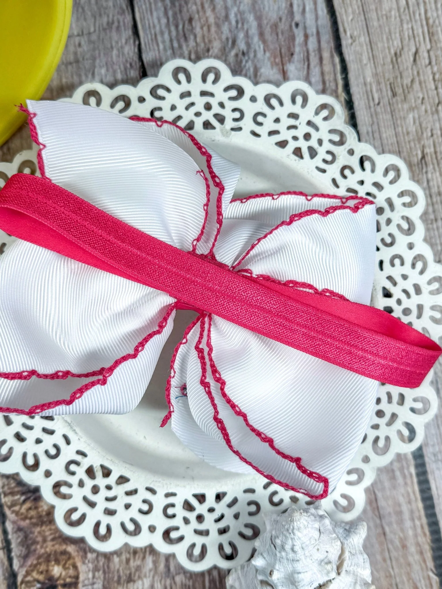 Fishies Embroidered Moonstitch Hair Bow | Clip or Headband - Image 6
