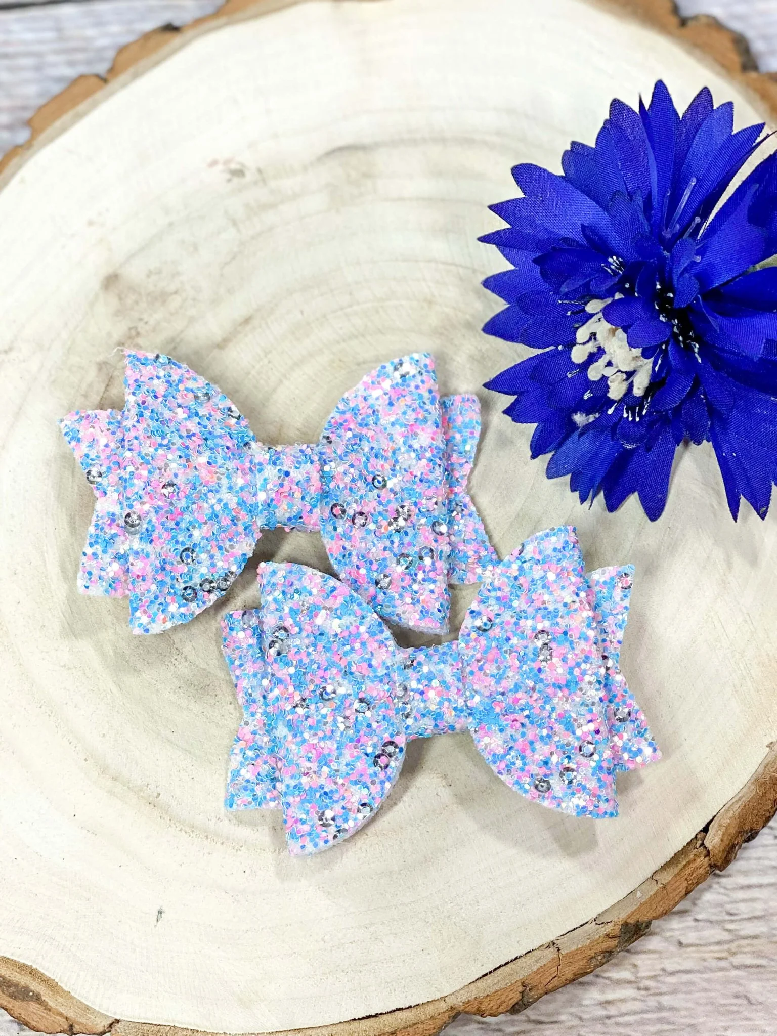 Glitter Bows - Set of 2 - Alligator Clip - 3" - Image 10
