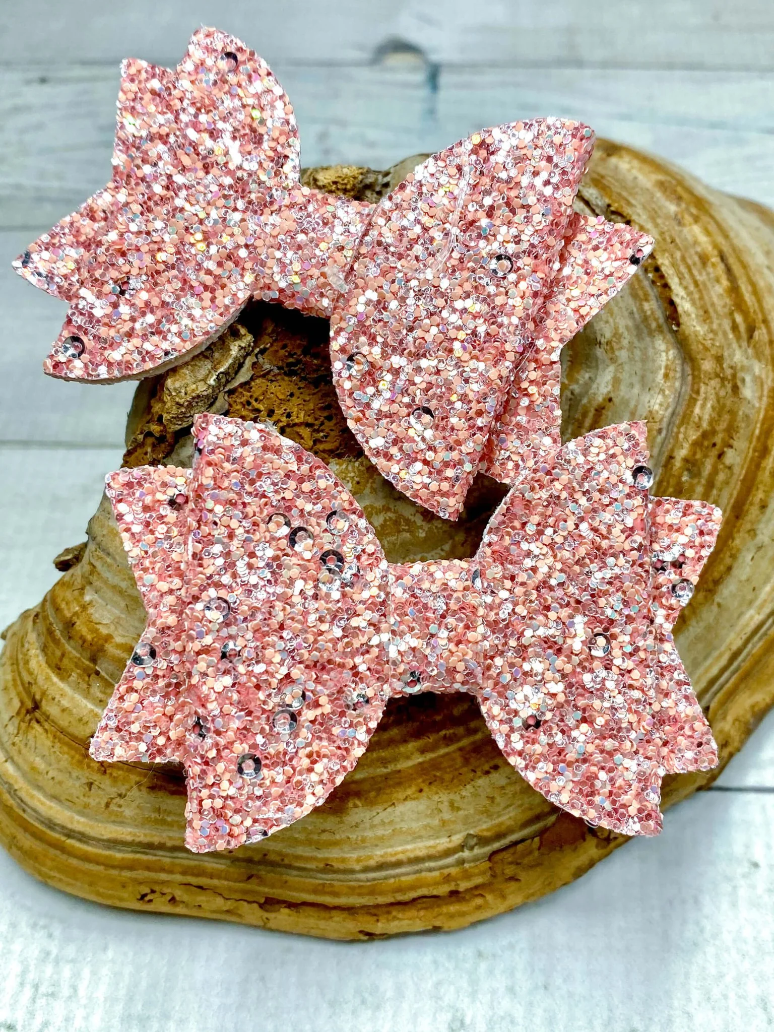 Glitter Bows - Set of 2 - Alligator Clip - 3" - Image 11