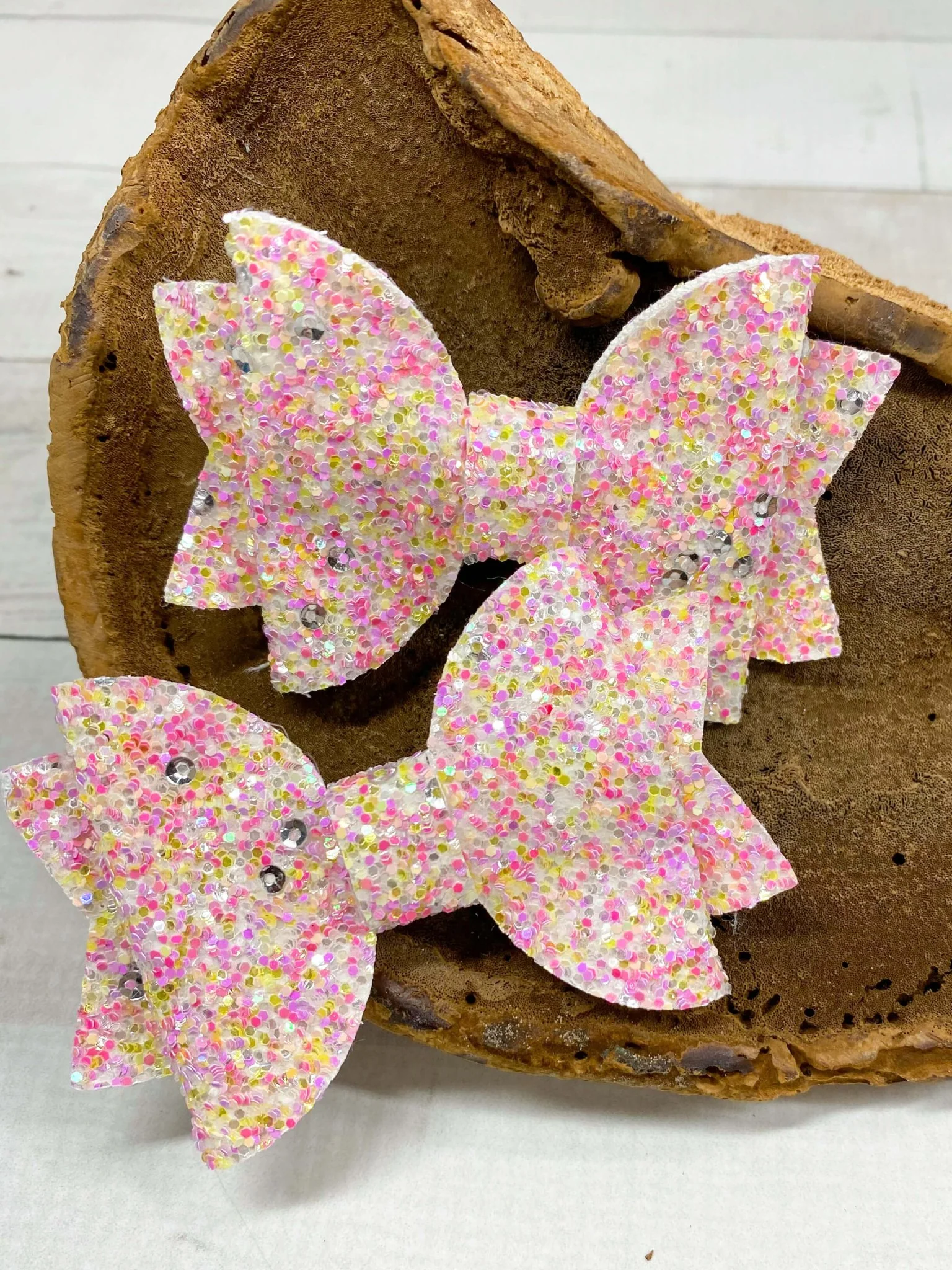 Glitter Bows - Set of 2 - Alligator Clip - 3" - Image 8