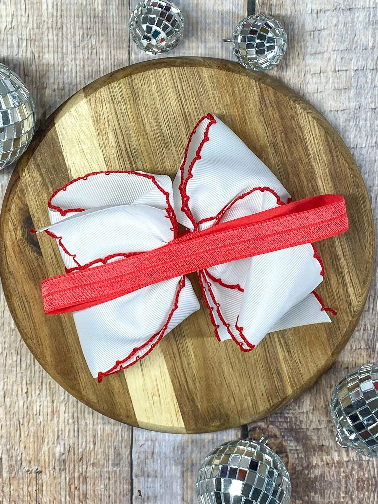 Ladybug Embroidered Moonstitch Hair Bow | Clip or Headband - Image 5