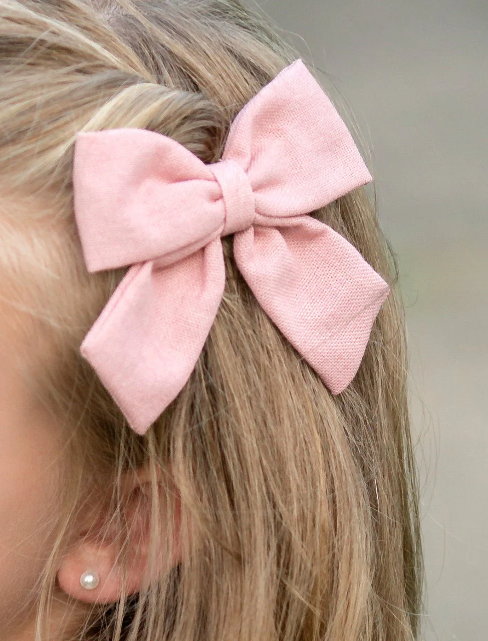 Linen Fabric Hair Bows