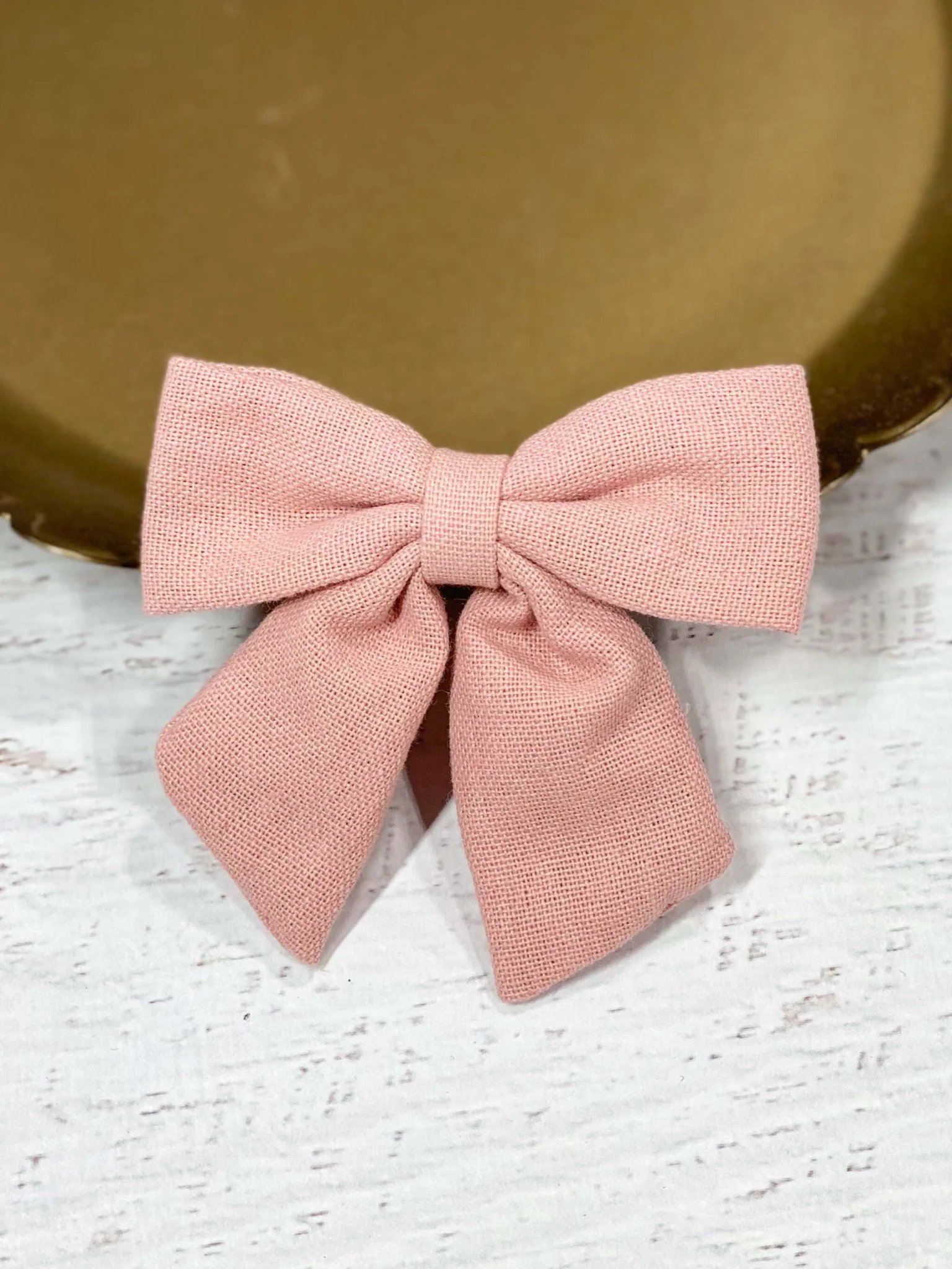 Linen Fabric Hair Bows - Image 6