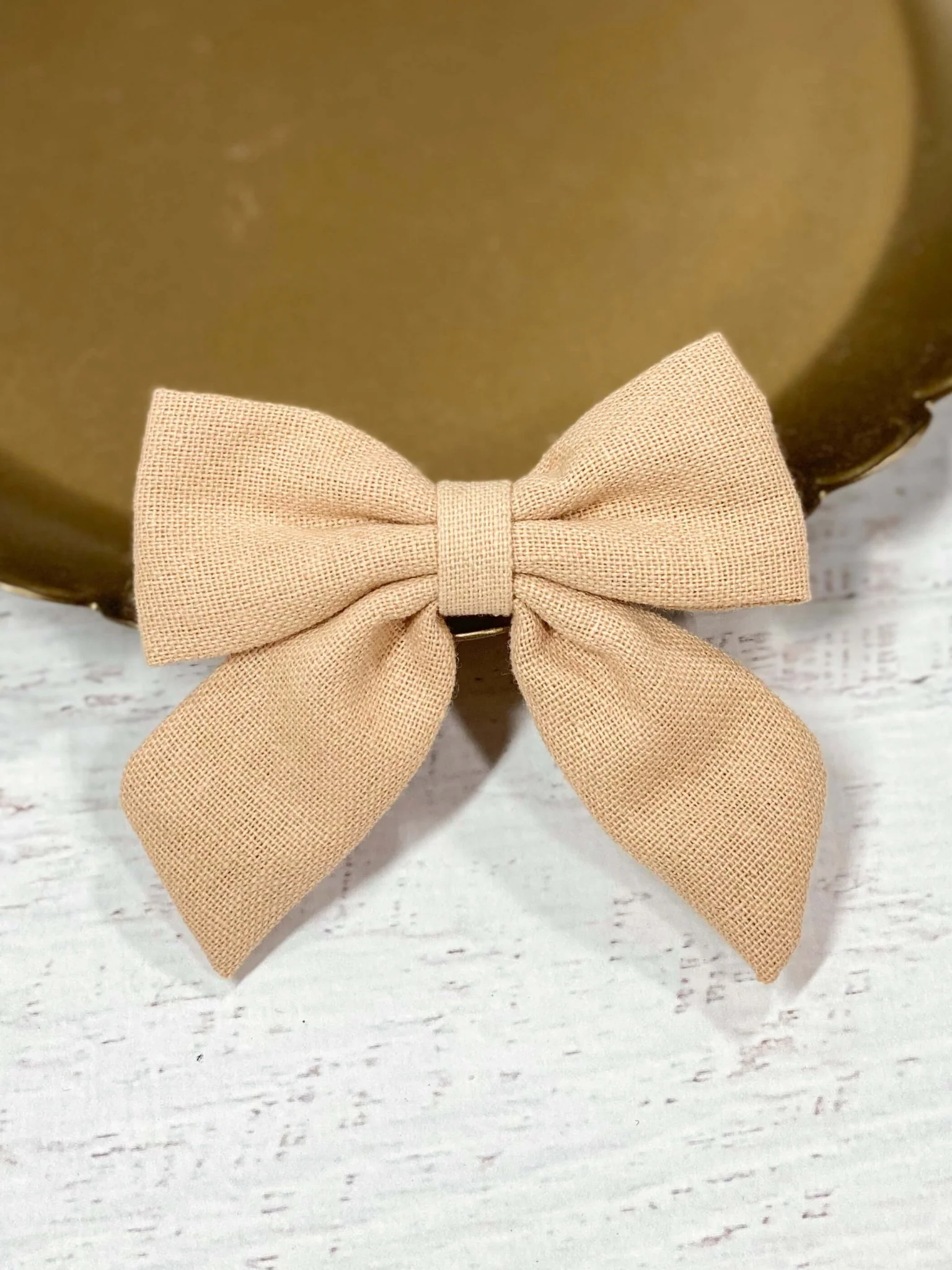Linen Fabric Hair Bows - Image 8