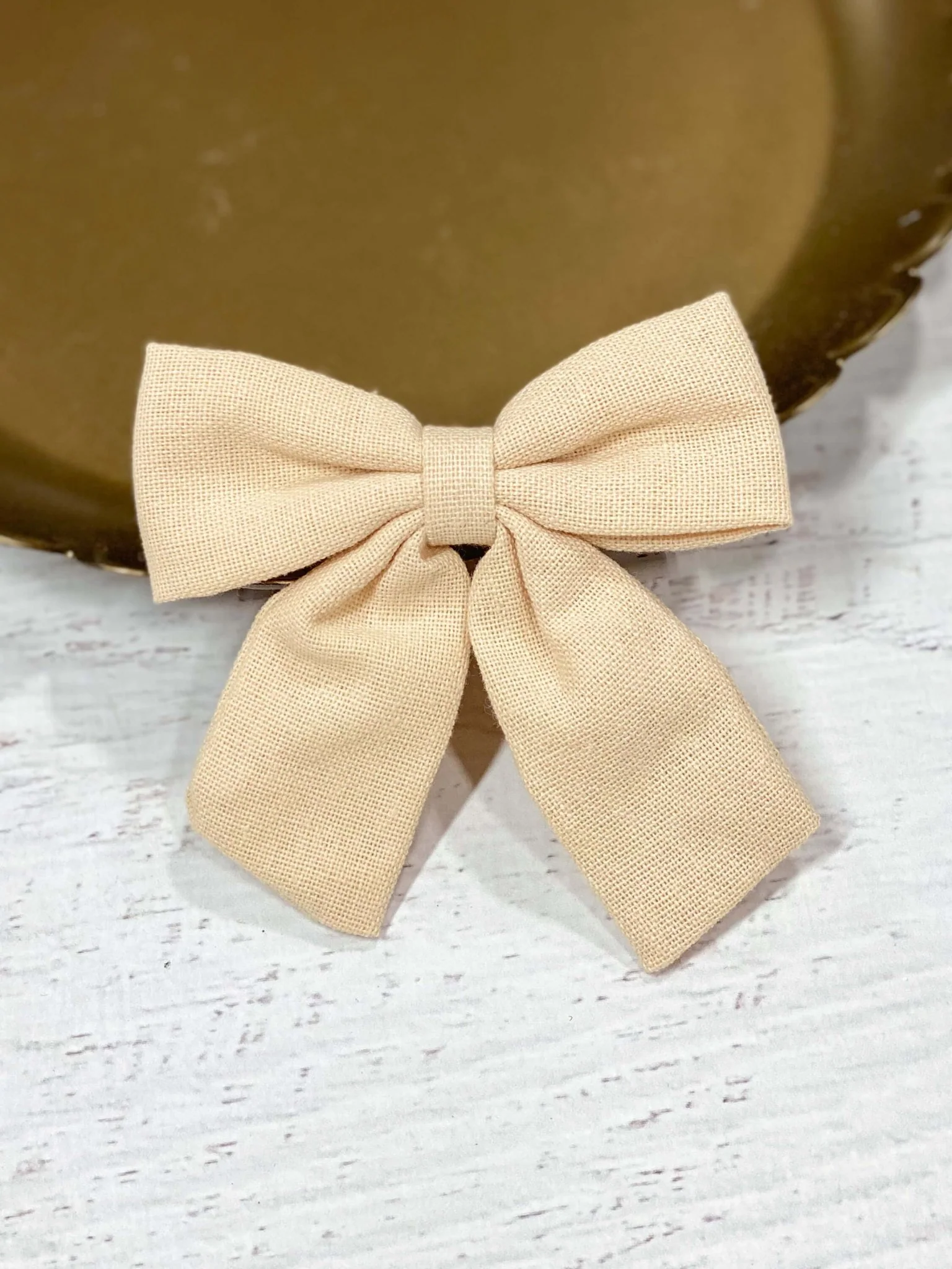 Linen Fabric Hair Bows - Image 9