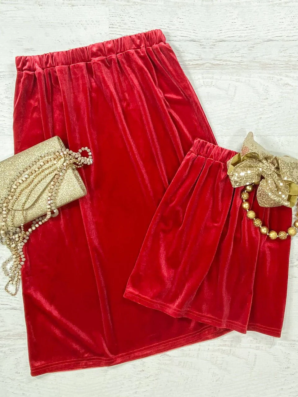 Mom & Me Red Velvet Skirt