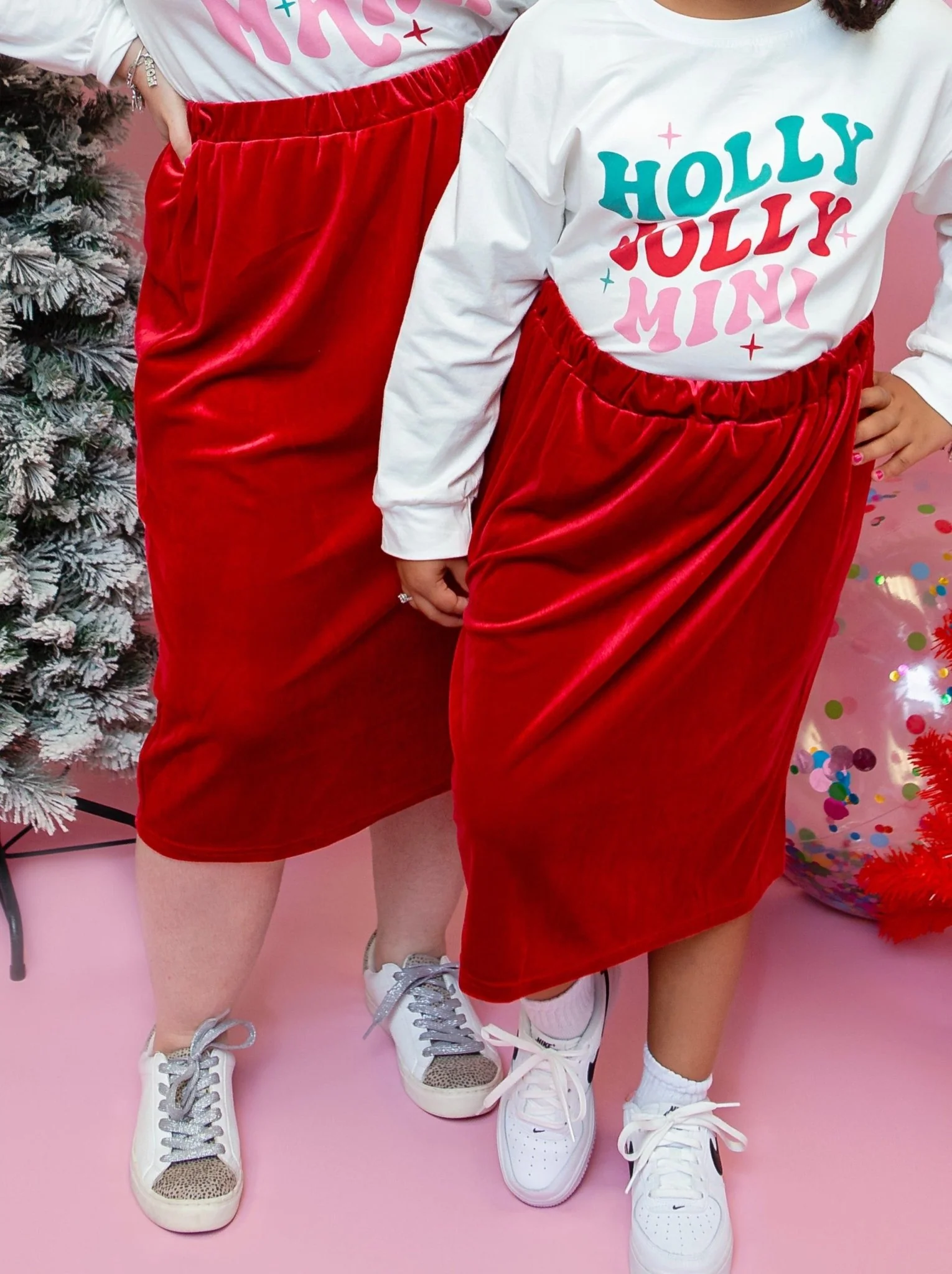 Mom & Me Red Velvet Skirt - Image 2