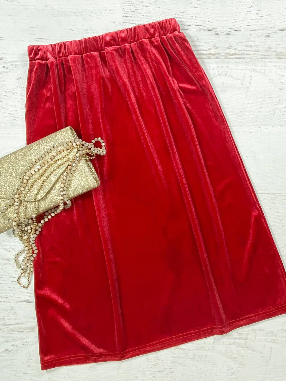 Mom & Me Red Velvet Skirt - Image 3