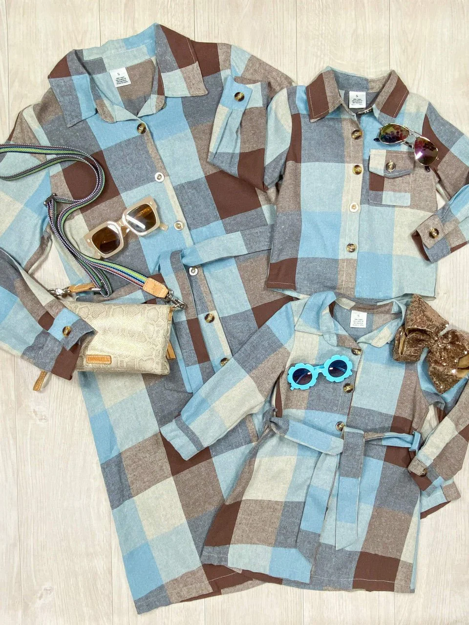Mommy & Me Blue & Chocolate Fall Dress - Image 2