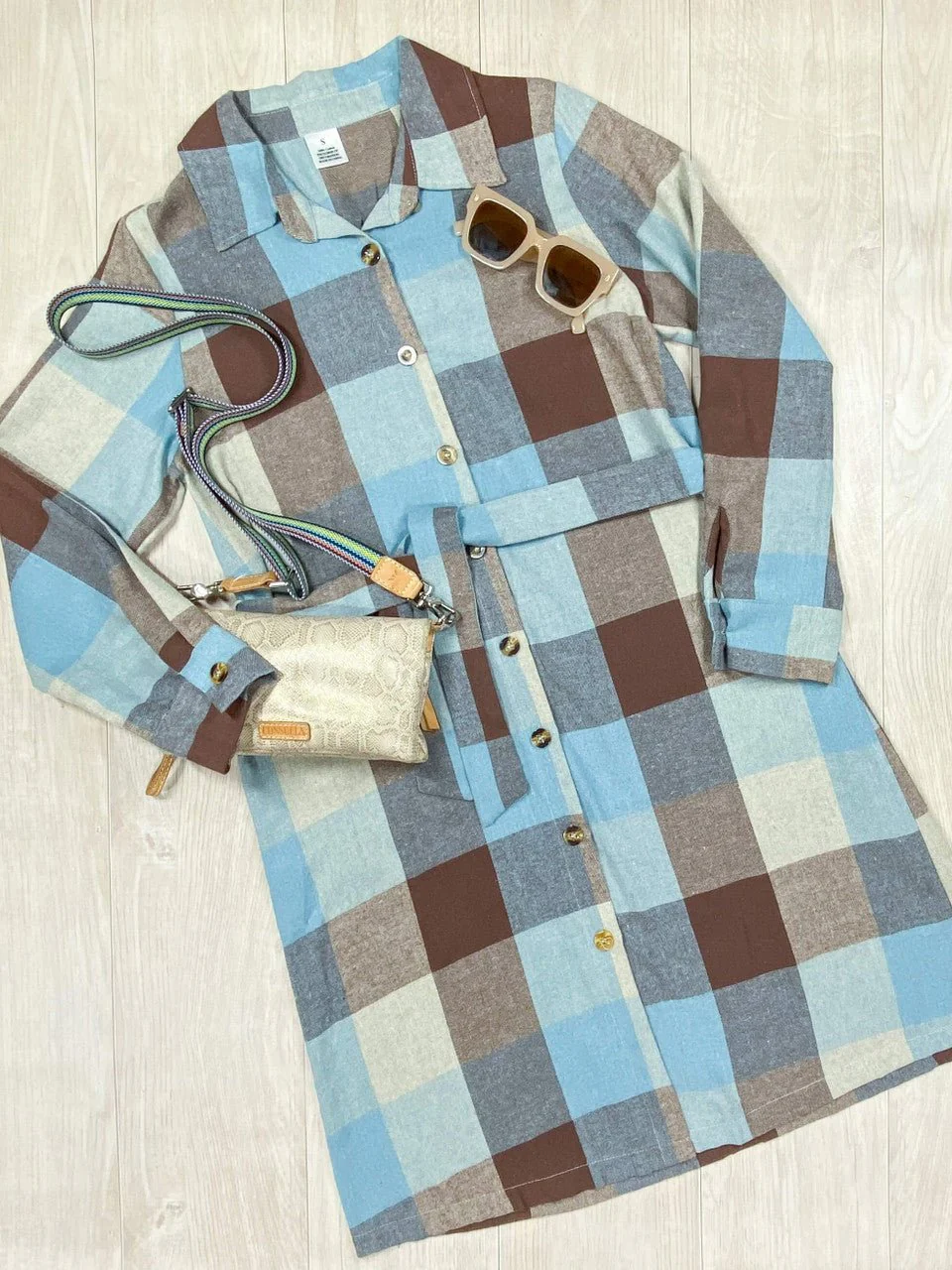 Mommy & Me Blue & Chocolate Fall Dress - Image 4