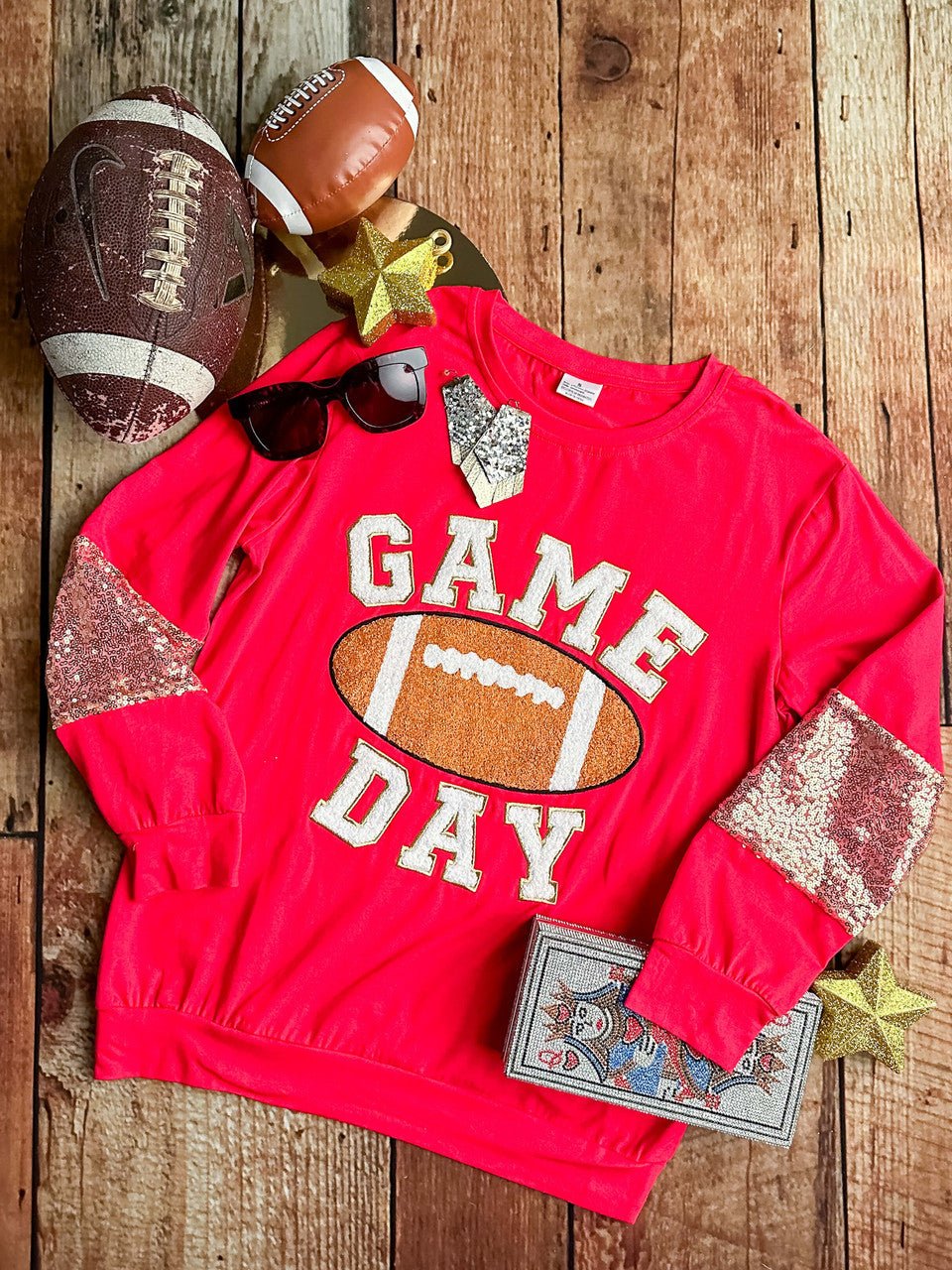 Mommy & Me Game Day Red Sequins Sleeved Shirt - Image 4