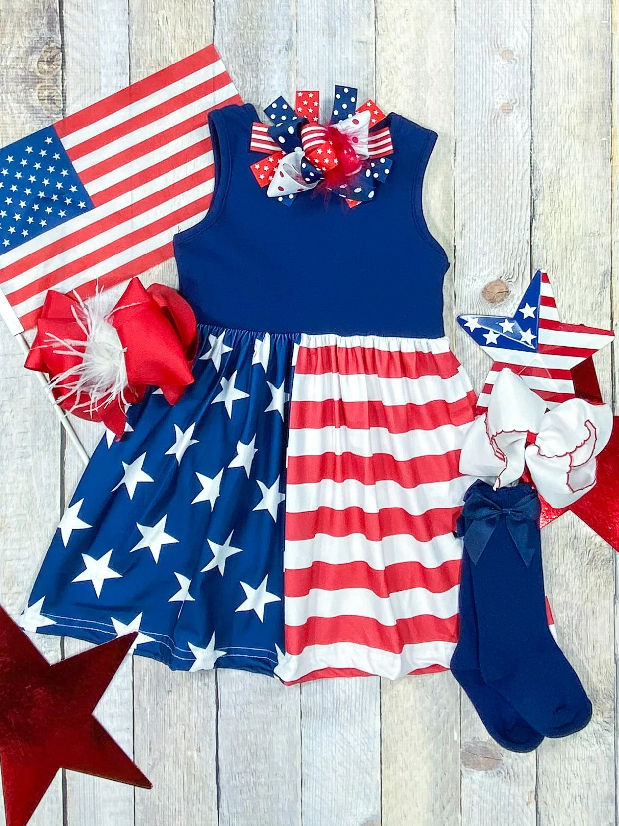 Mommy & Me Navy Stars & Stripes Dress - Image 2