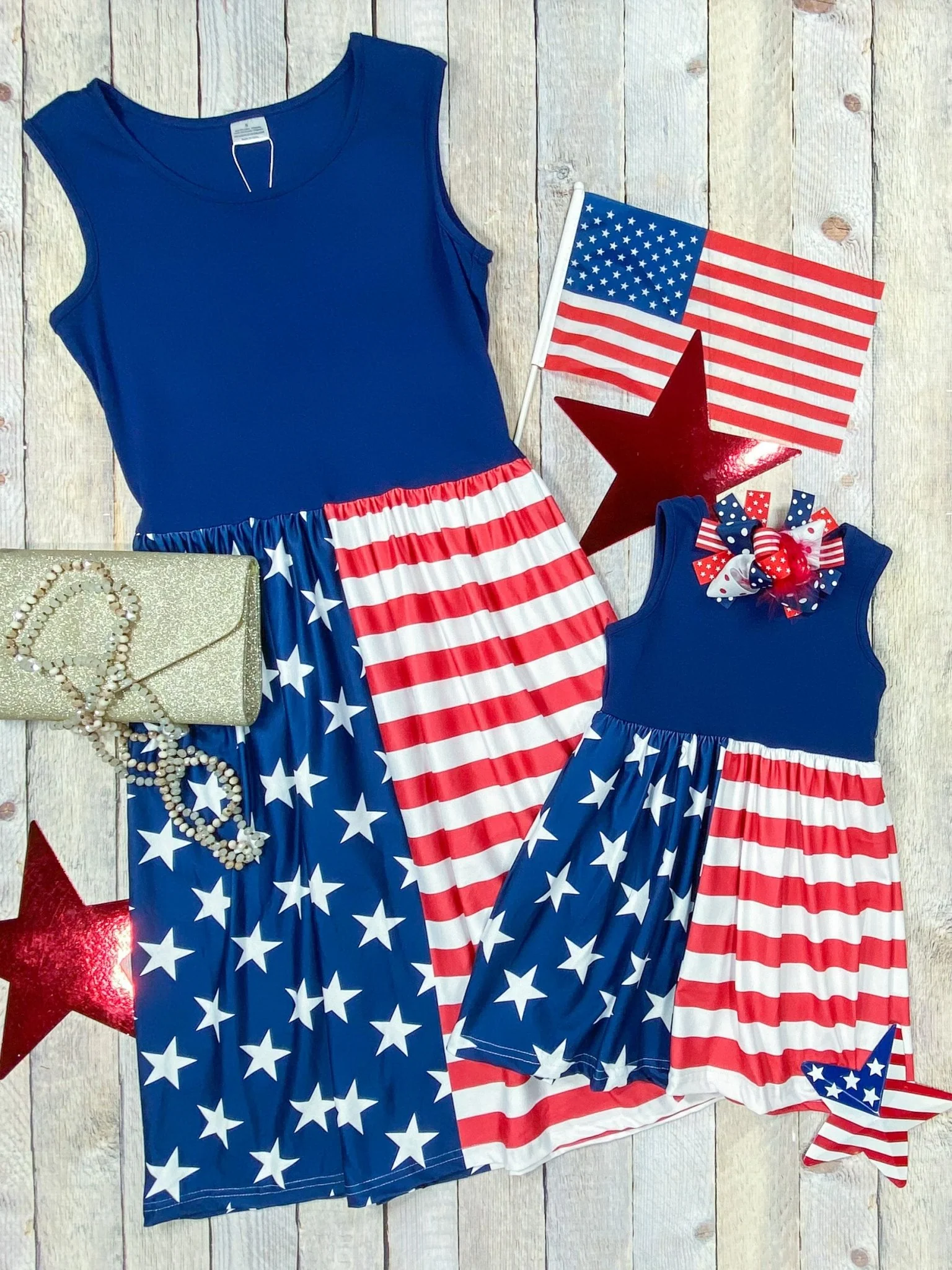 Mommy & Me Navy Stars & Stripes Dress - Image 4