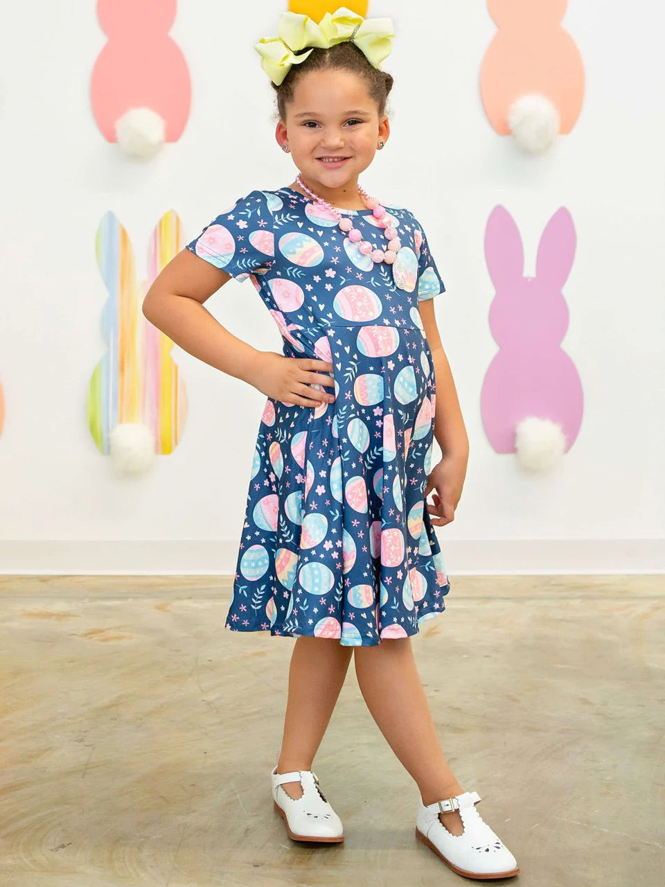 Navy Easter Egg Twirl Dress - Image 2
